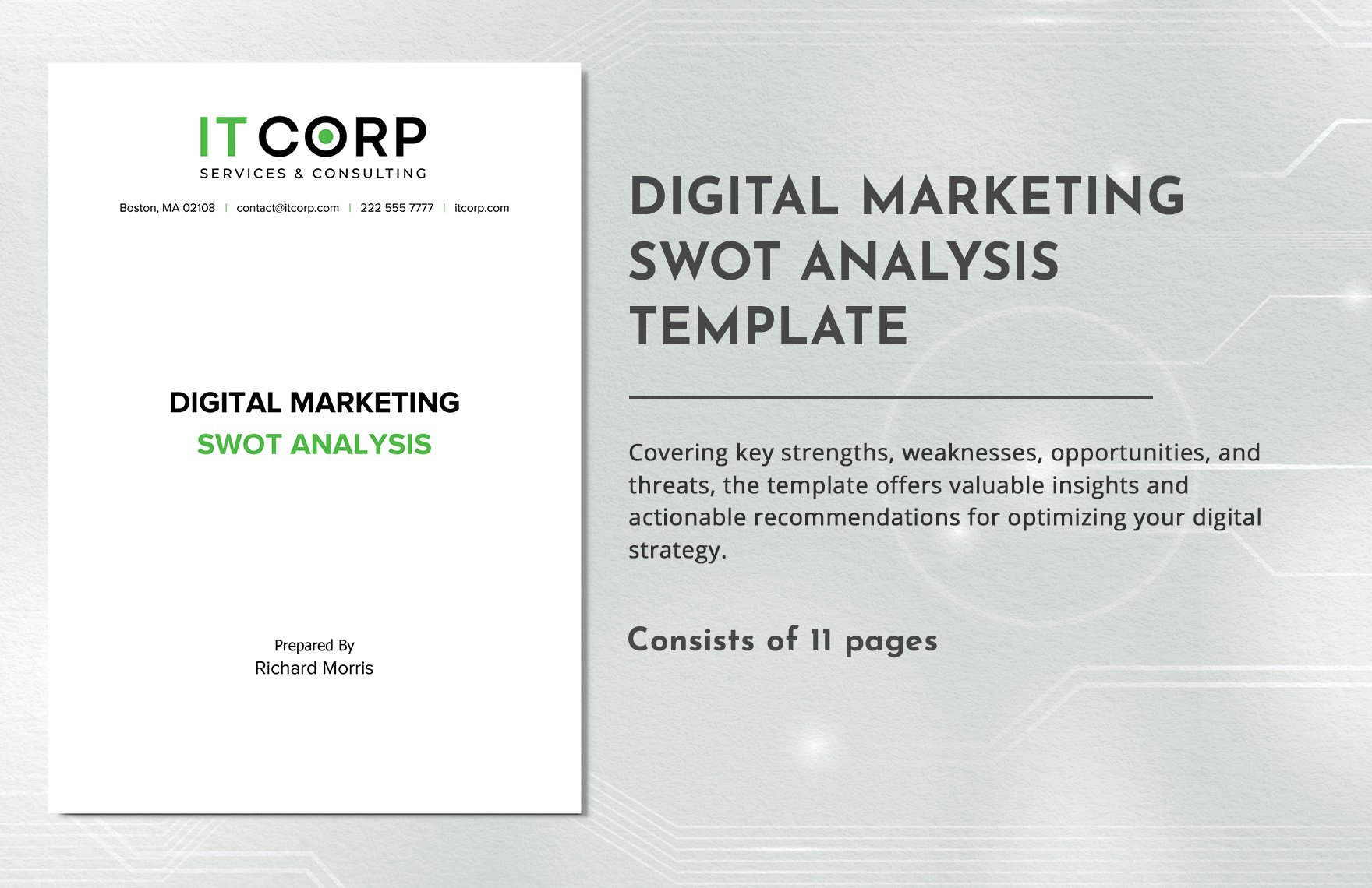 Digital Marketing SWOT Analysis Template