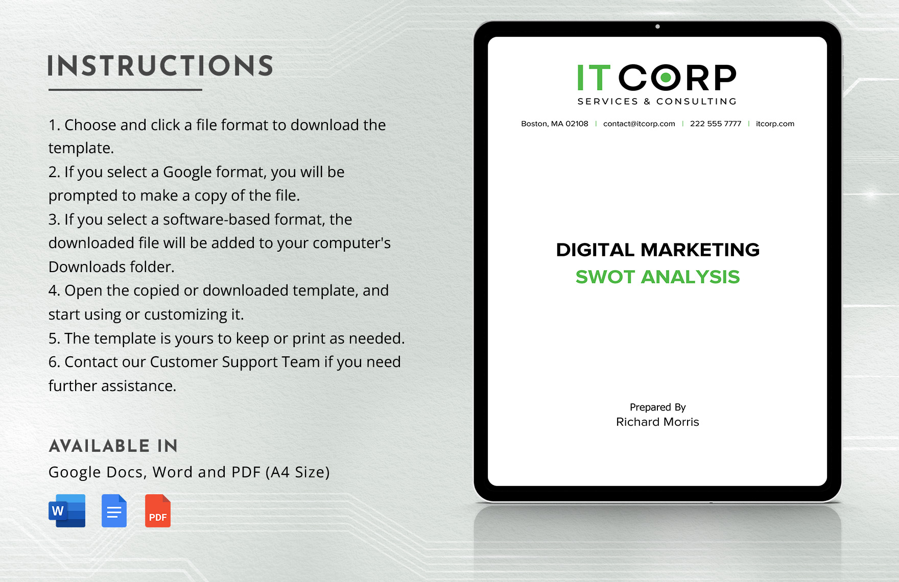 Digital Marketing SWOT Analysis Template