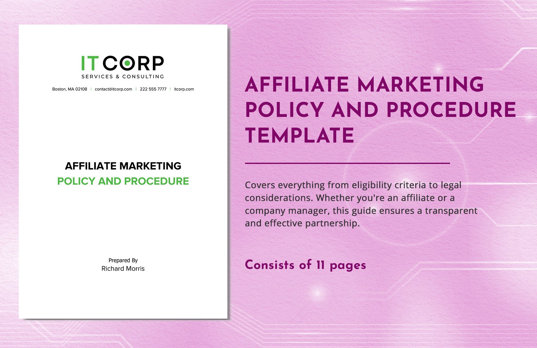 Affiliate Marketing Policy and Procedure Template
