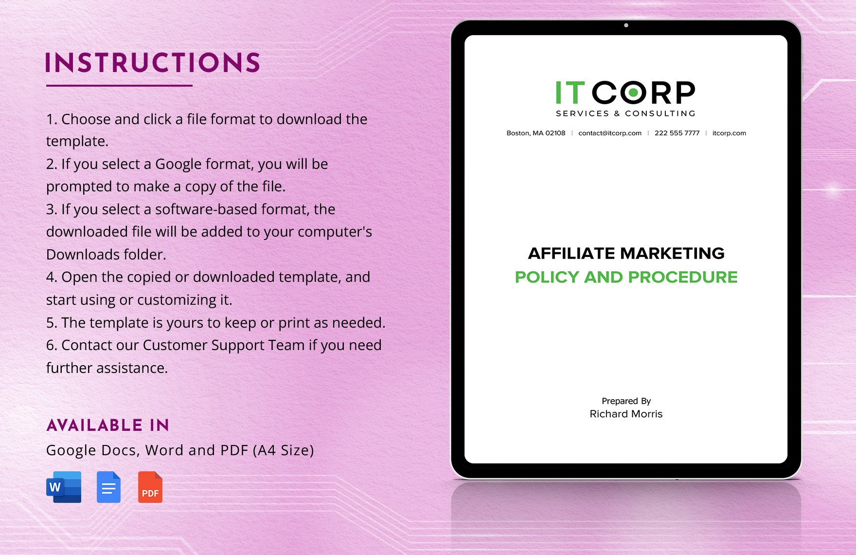 Affiliate Marketing Policy and Procedure Template