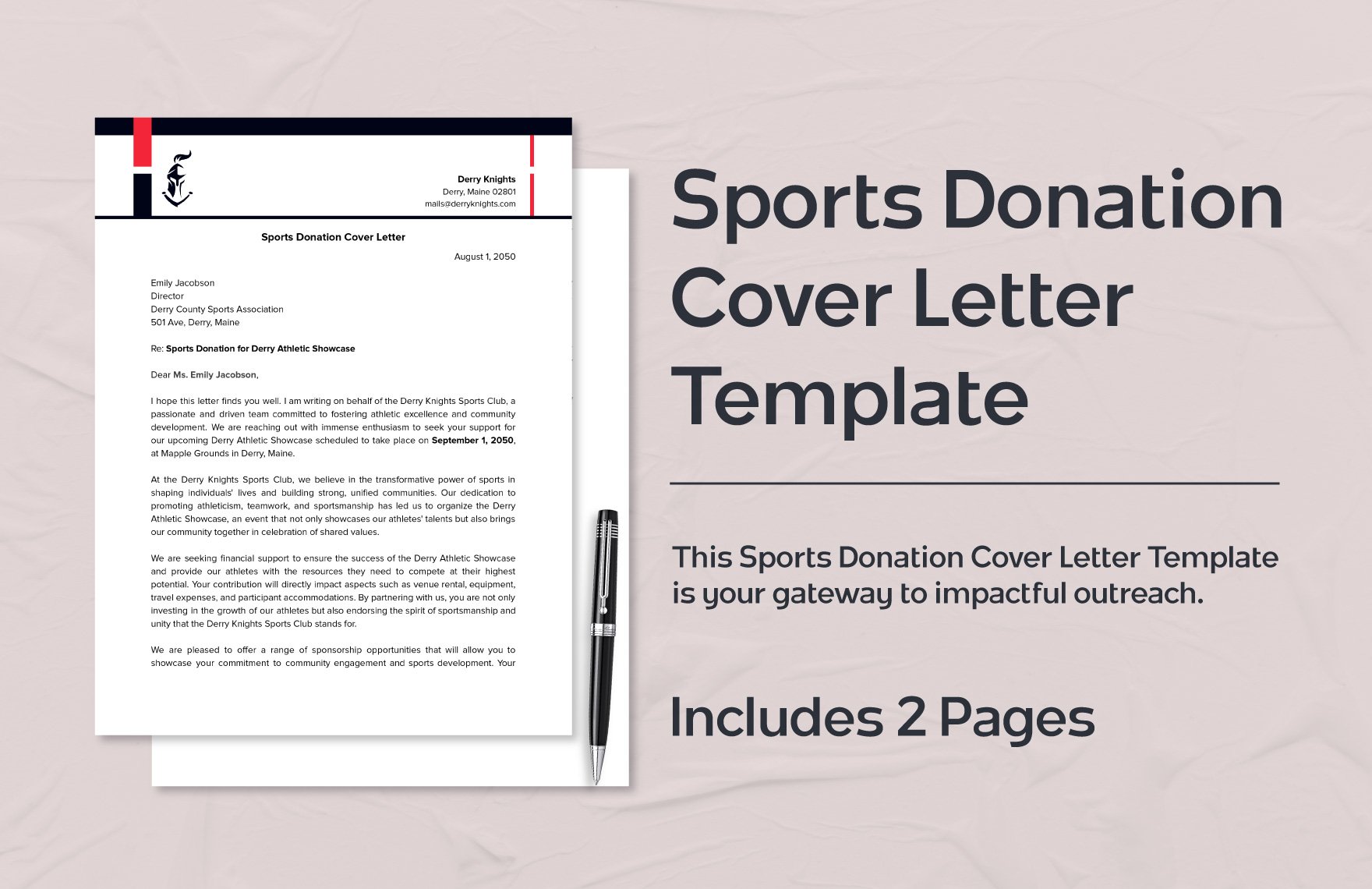 Sports Donation Cover Letter Template