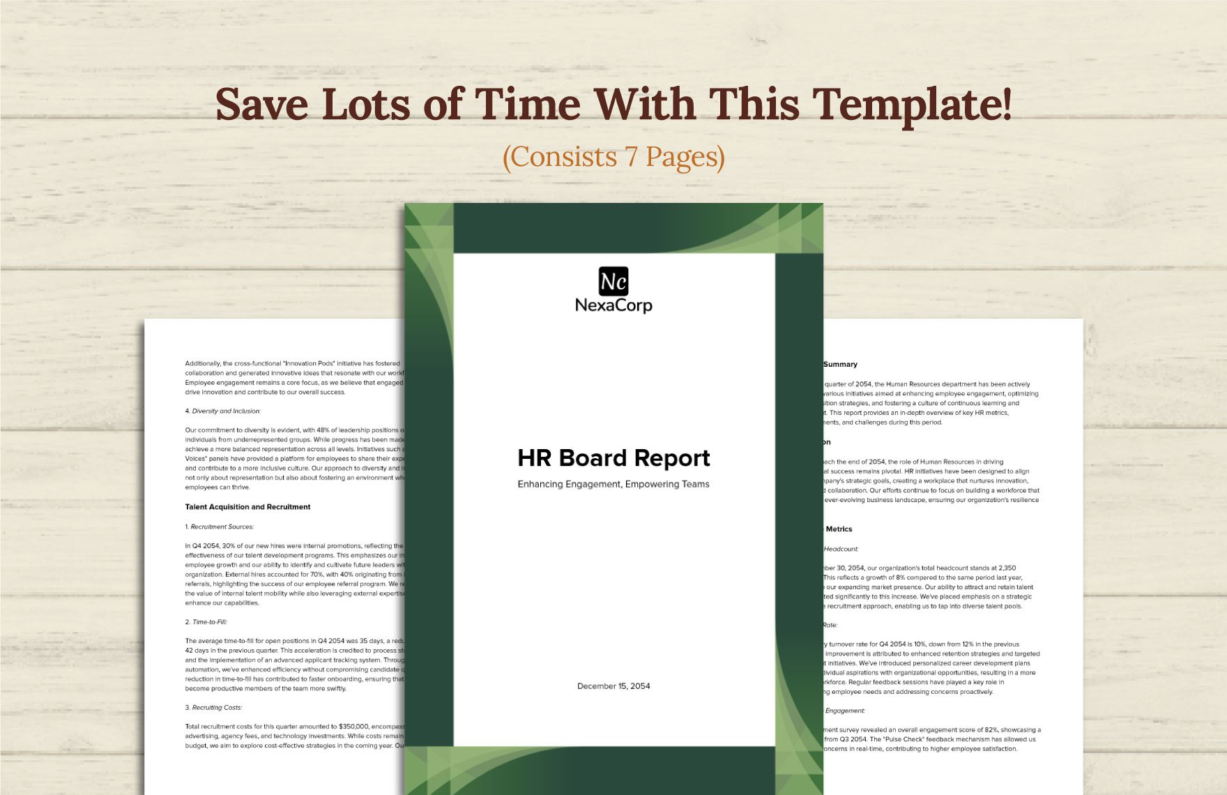 Basic HR Board Report Template