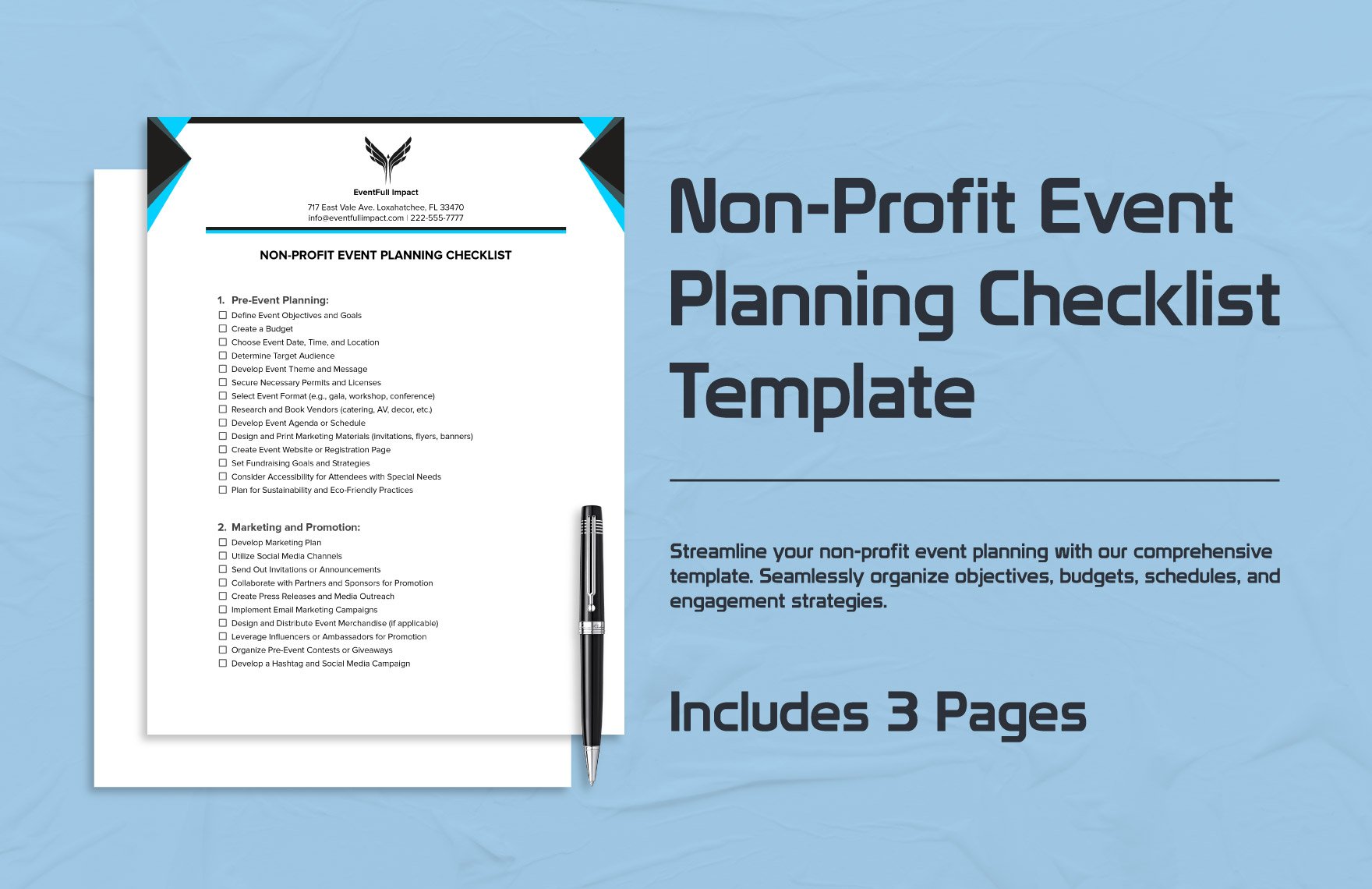 Non-Profit Event Planning Checklist Template