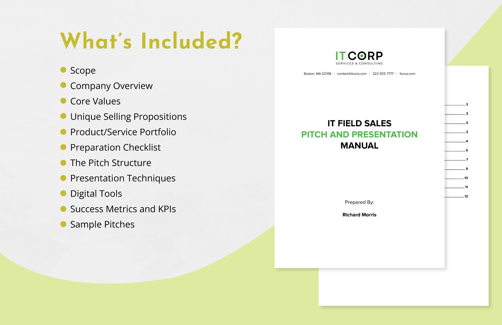 IT Field Sales Pitch and Presentation Manual Template
