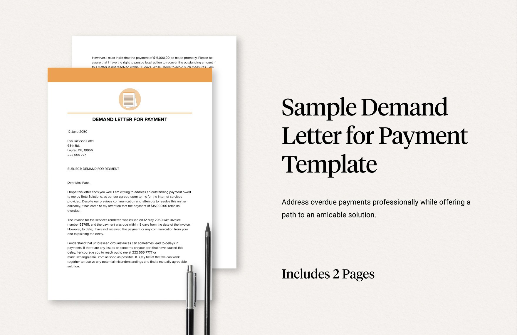 Sample Demand Letter for Payment Template