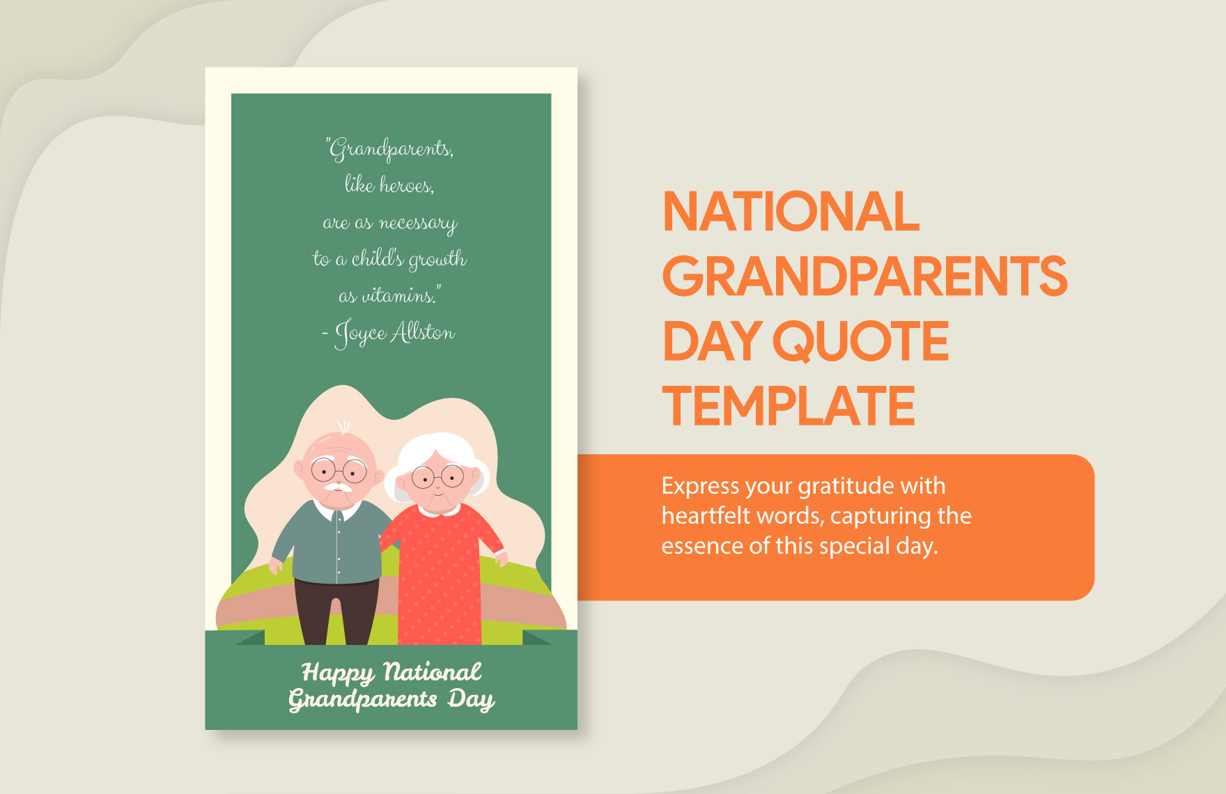 Free National Grandparents Day Quote in Illustrator, PSD, PNG