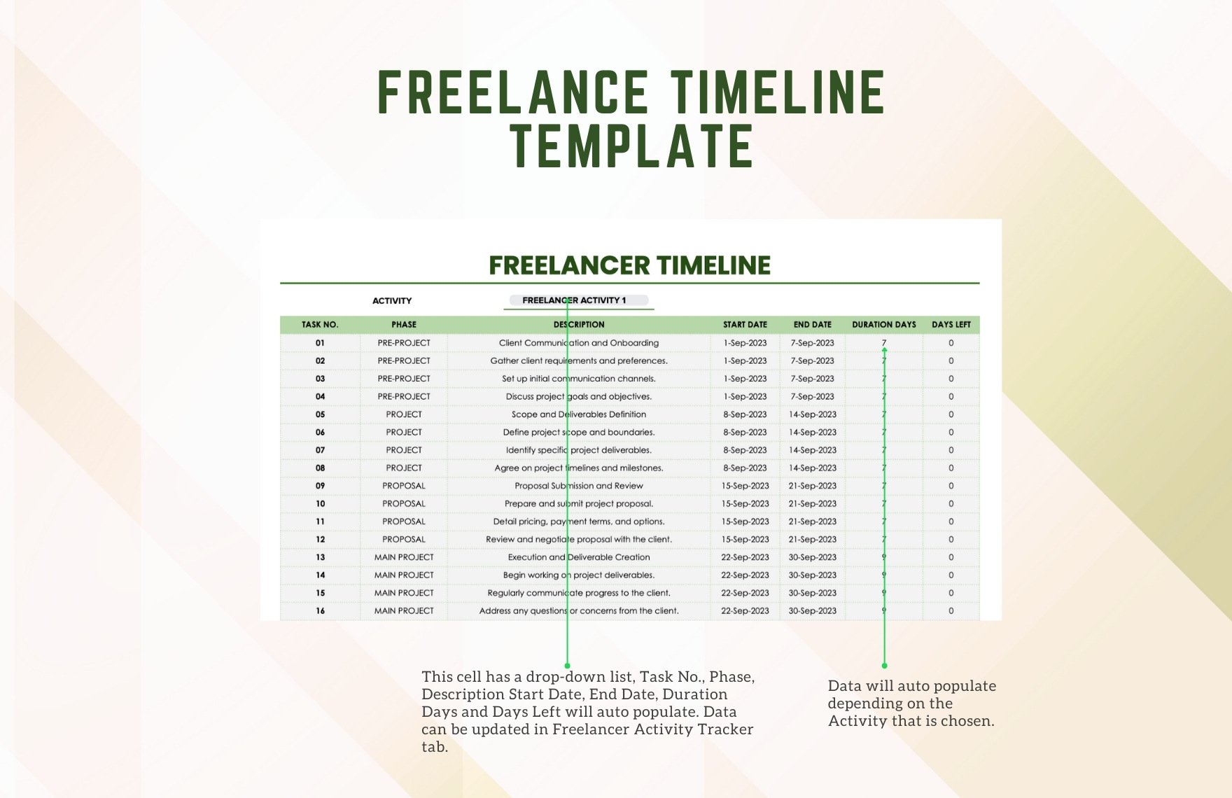 Freelancer Timeline Template