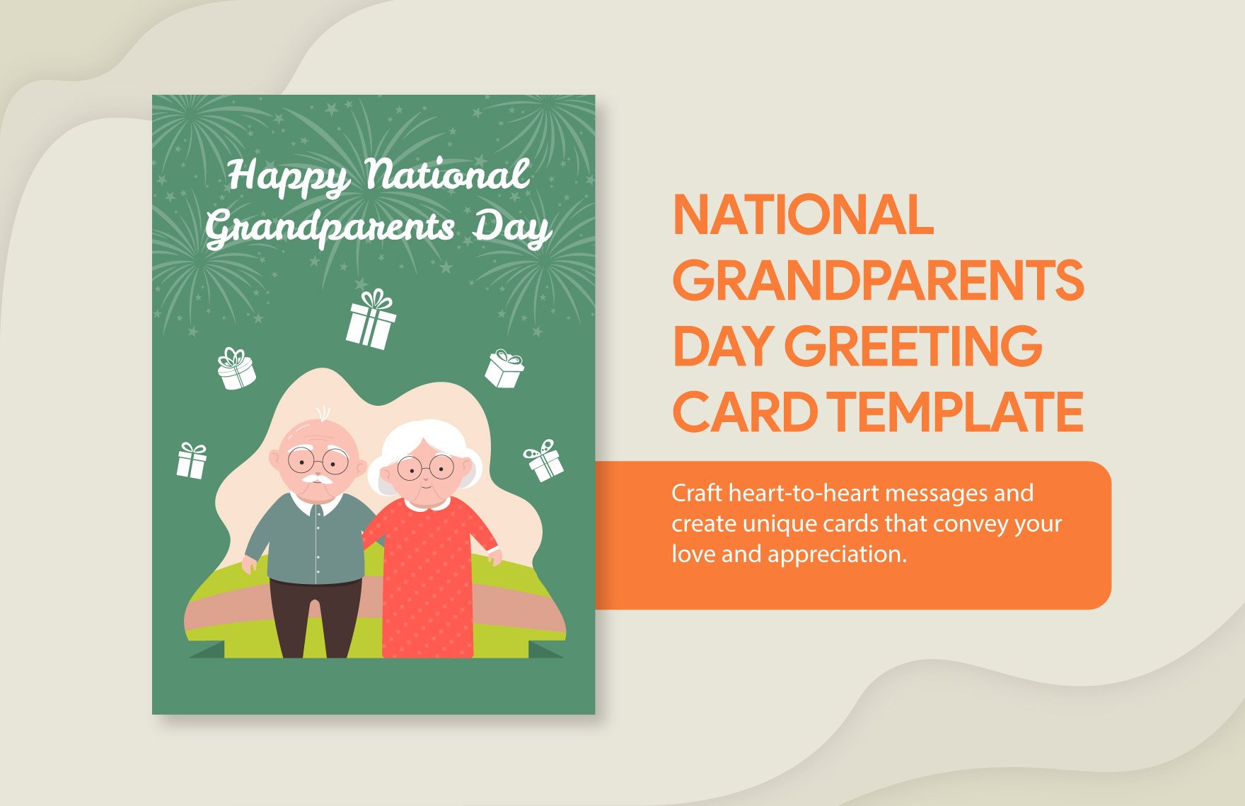 National Grandparents Day Greeting Card Template