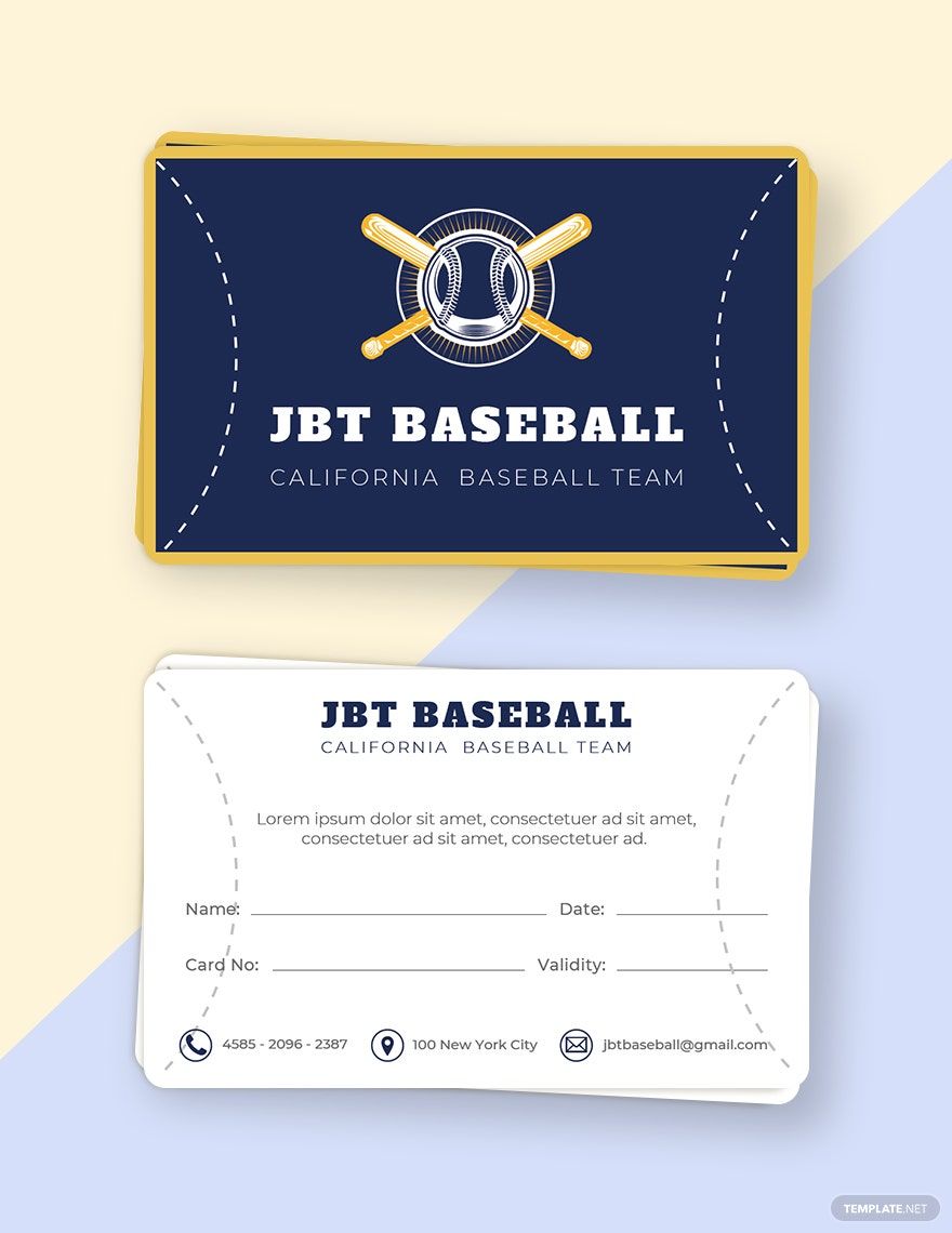Baseball Card Template