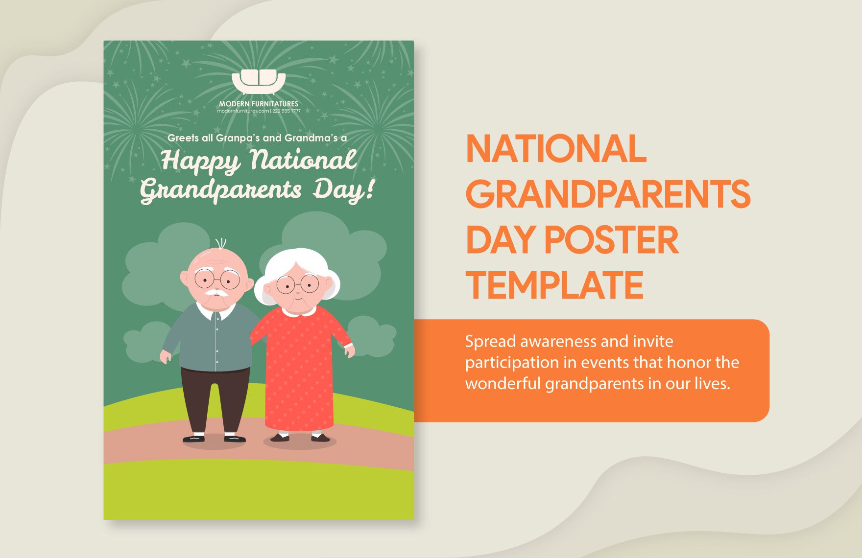 Free National Grandparents Day Poster Template in Illustrator, PSD, PNG
