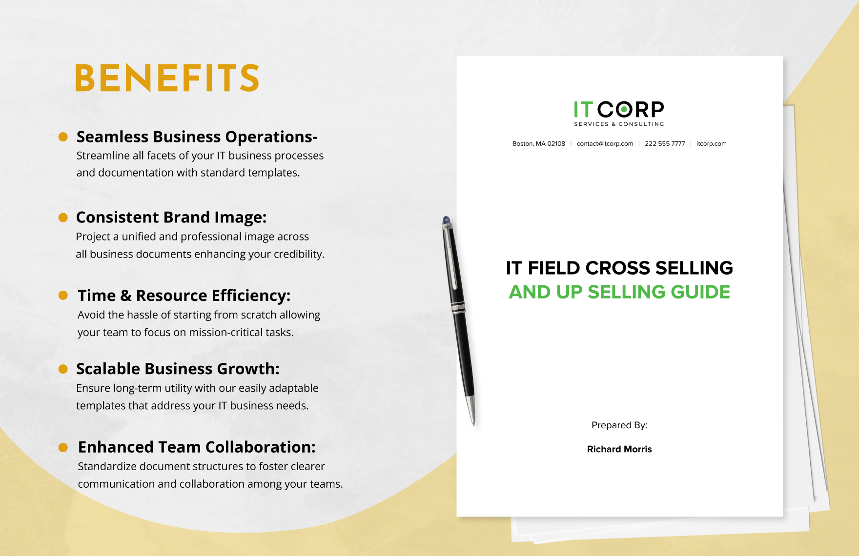 IT Field Cross-selling and Up-selling Guide Template