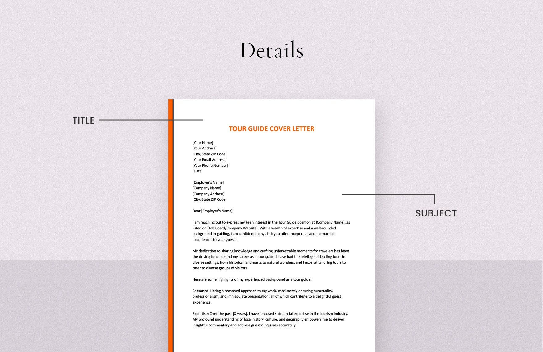 Tour Guide Cover Letter