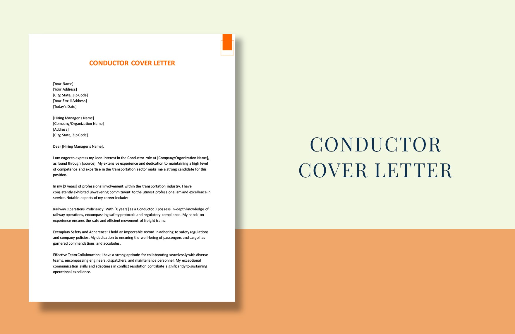 Conductor Cover Letter in Word, Google Docs, PDF