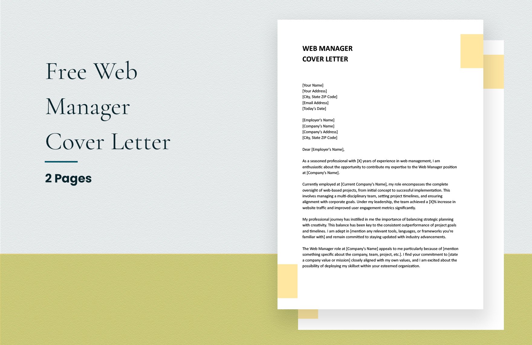 Web Manager Cover Letter