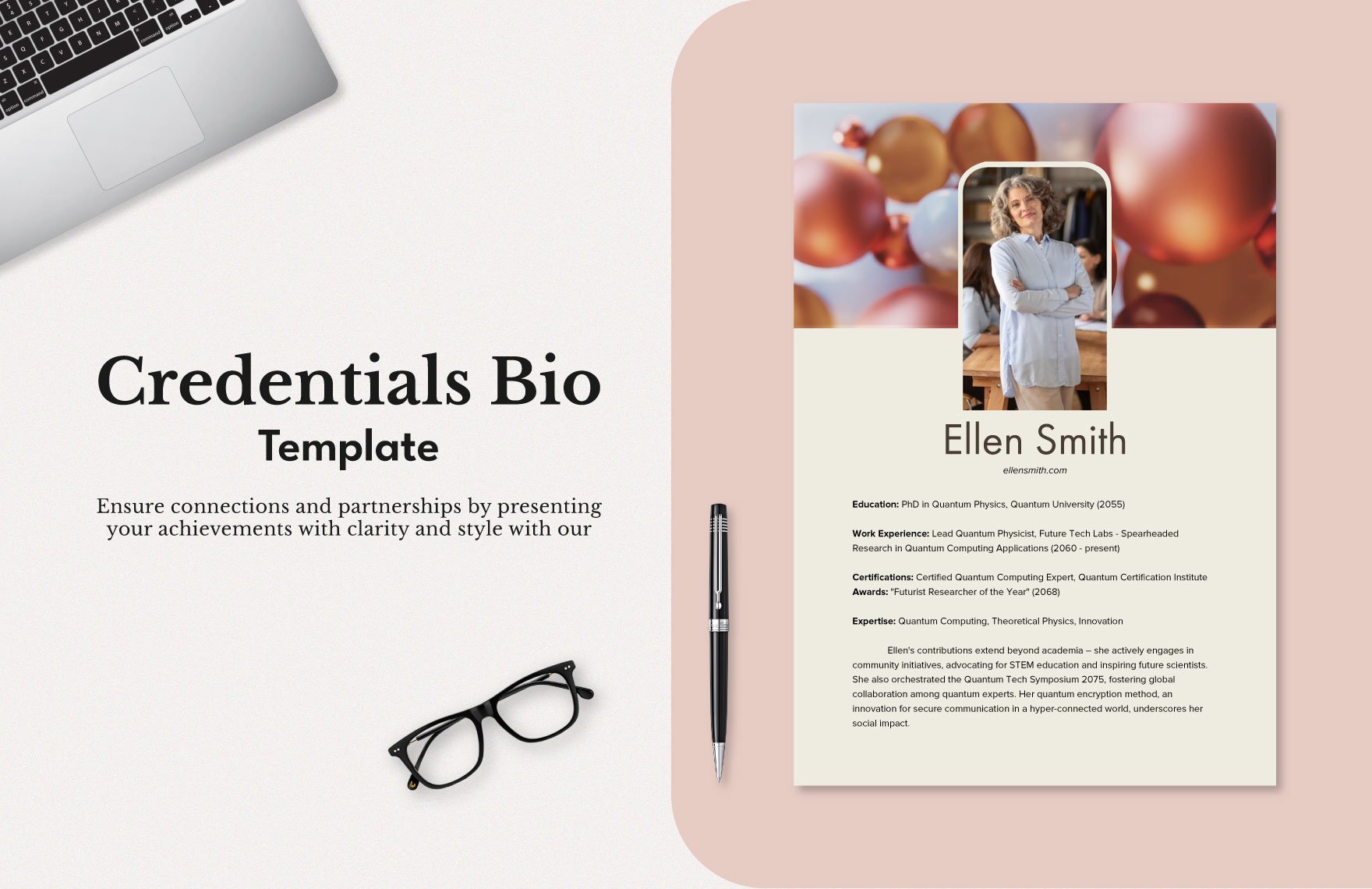 Credentials Bio Template in Word, Illustrator, PSD, PNG