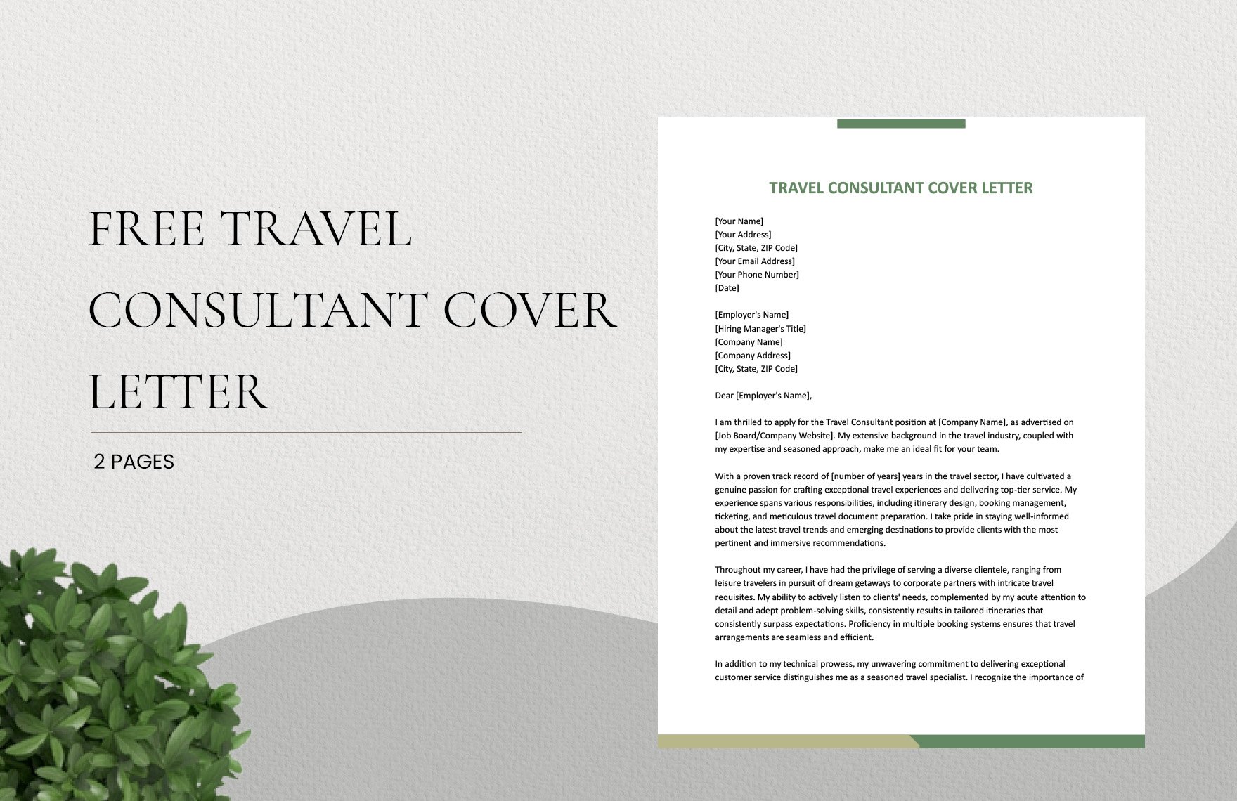 Travel Consultant Cover Letter