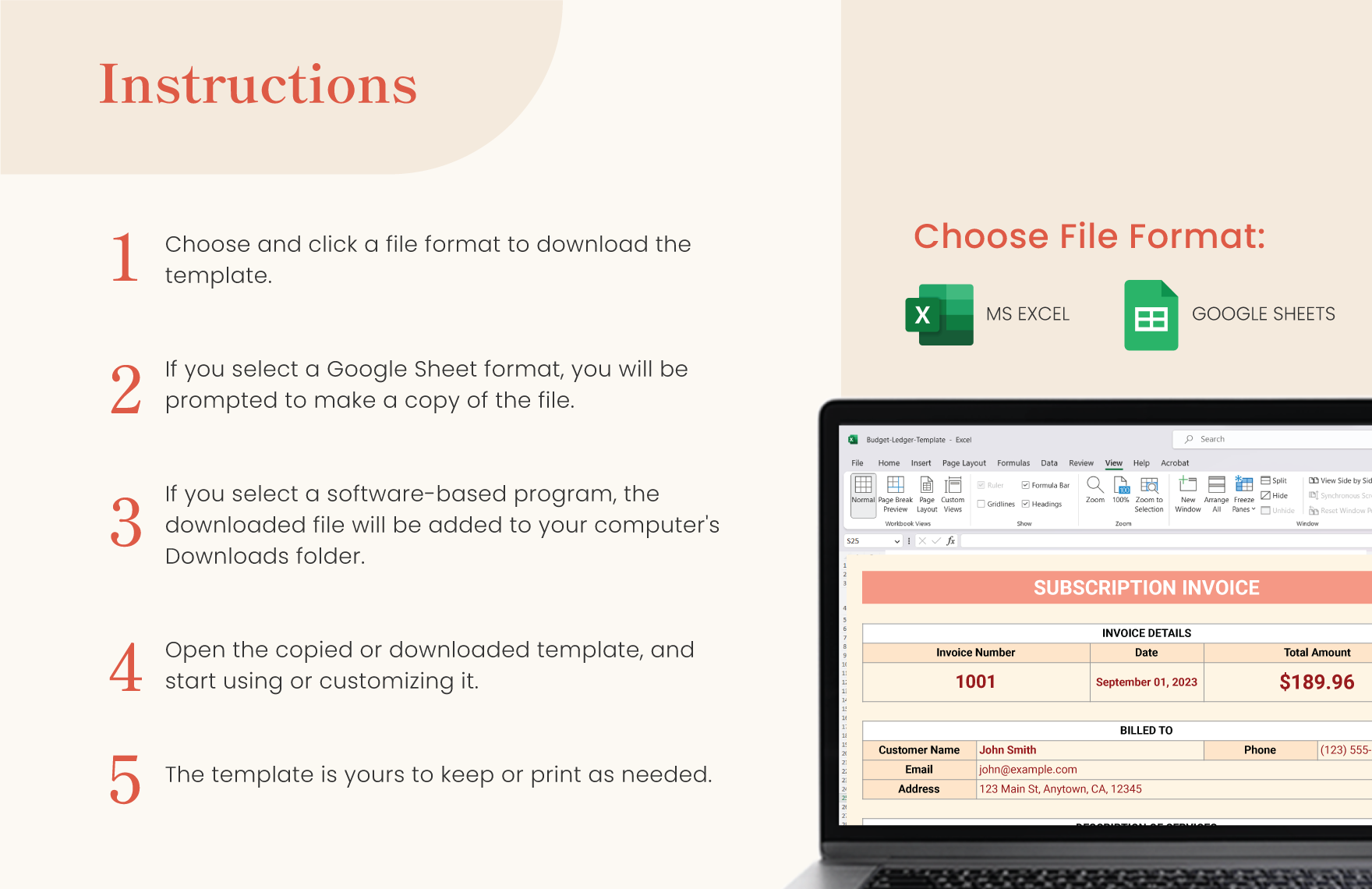 Subscription Invoice Template