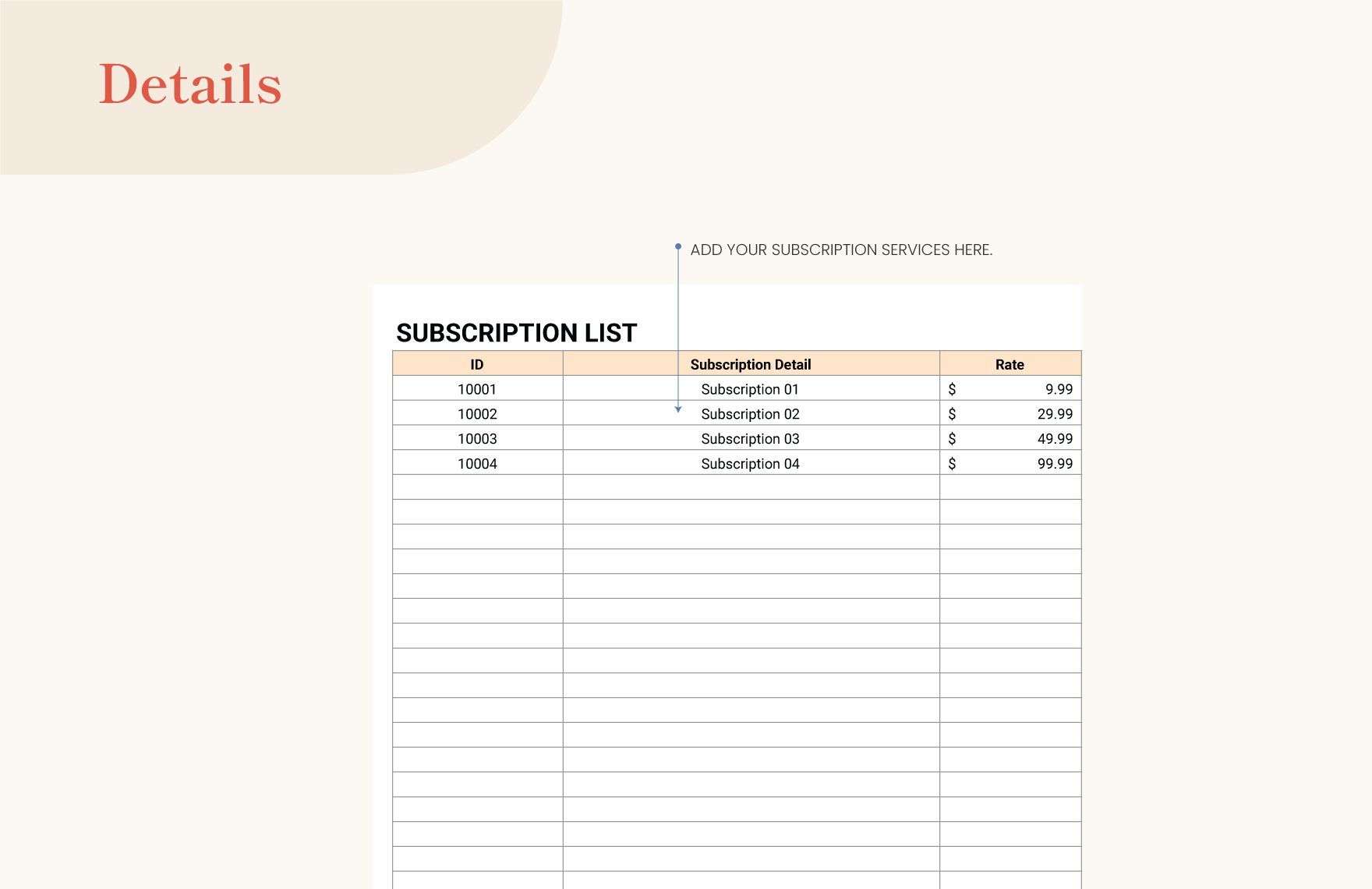 Subscription Invoice Template