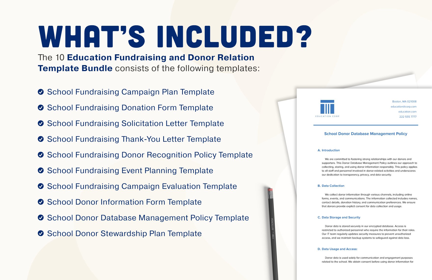 10 Education Fundraising and Donor Relation Template Bundle