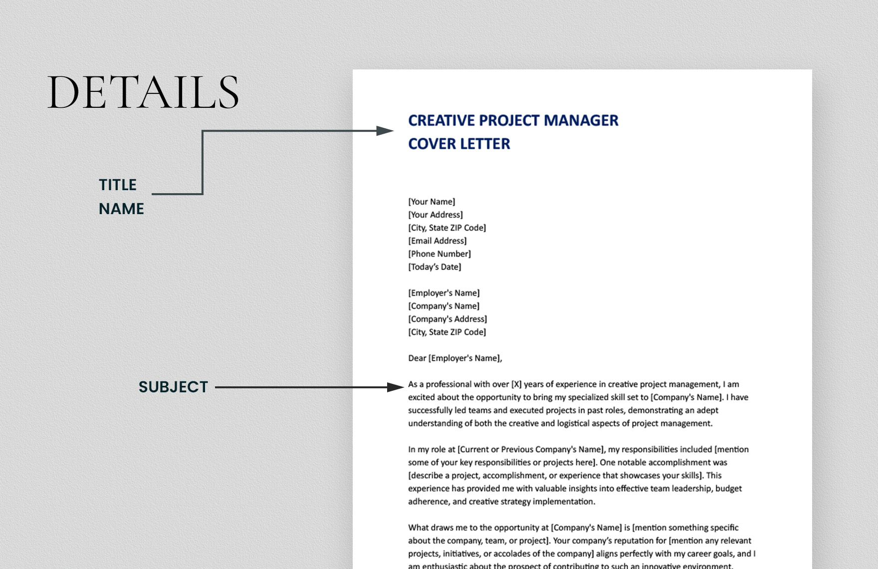 Creative Project Manager Cover Letter