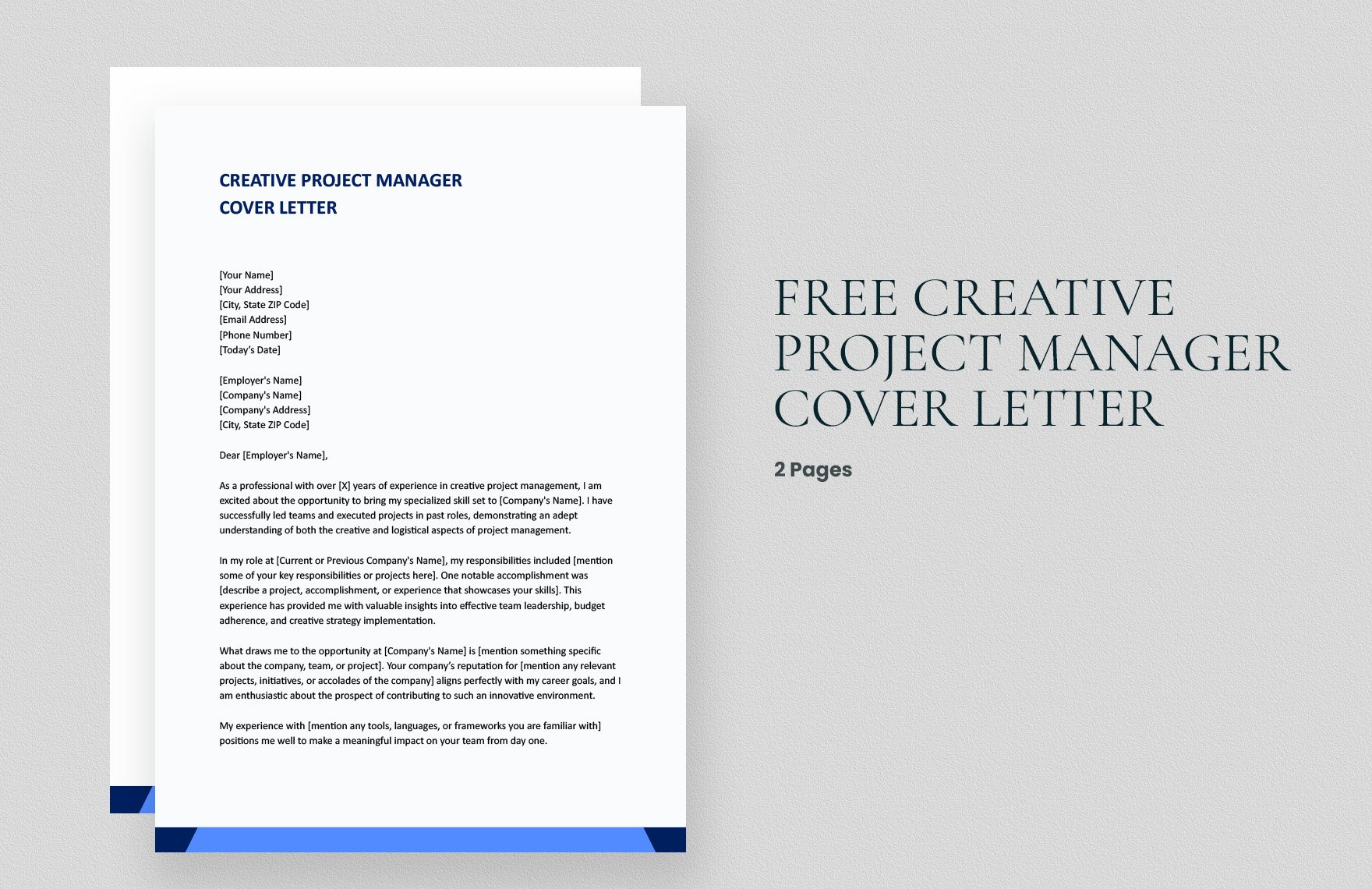 Creative Project Manager Cover Letter