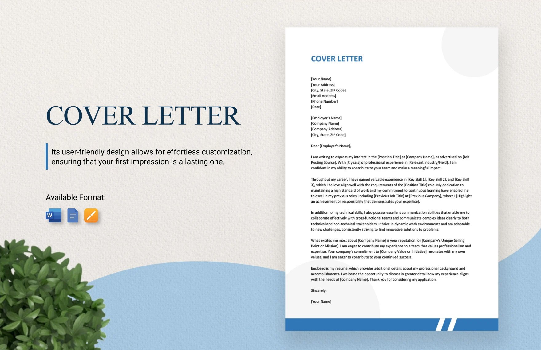 Cover Letter in Word, Google Docs, Apple Pages
