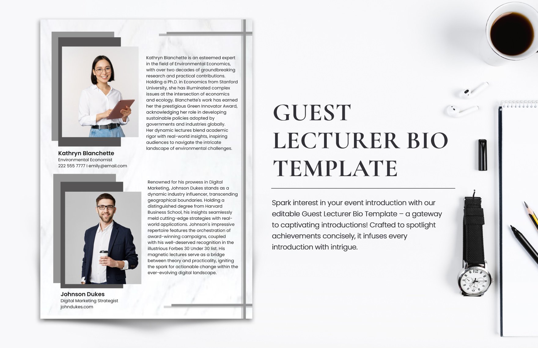 Guest Lecturer Bio Template in Word, Illustrator, PSD, PNG