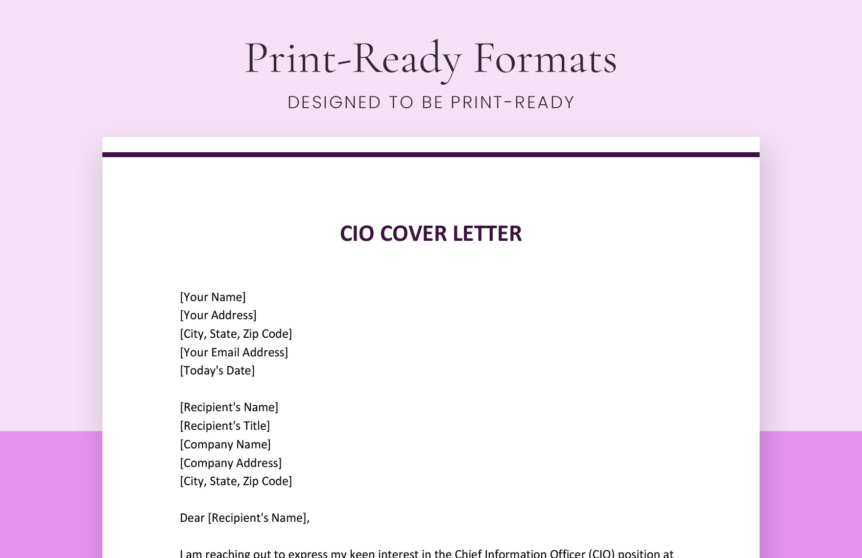 CIO Cover Letter