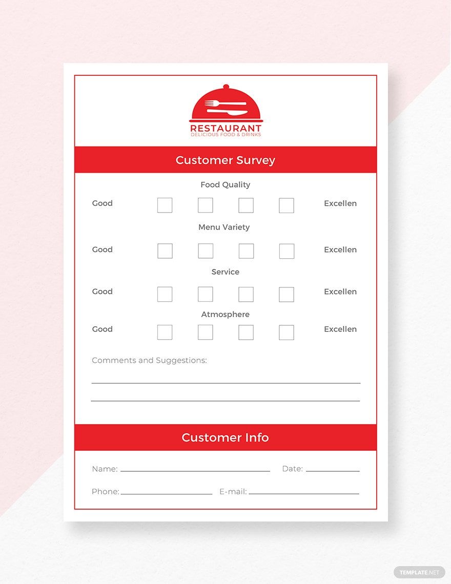 Comment Card Template