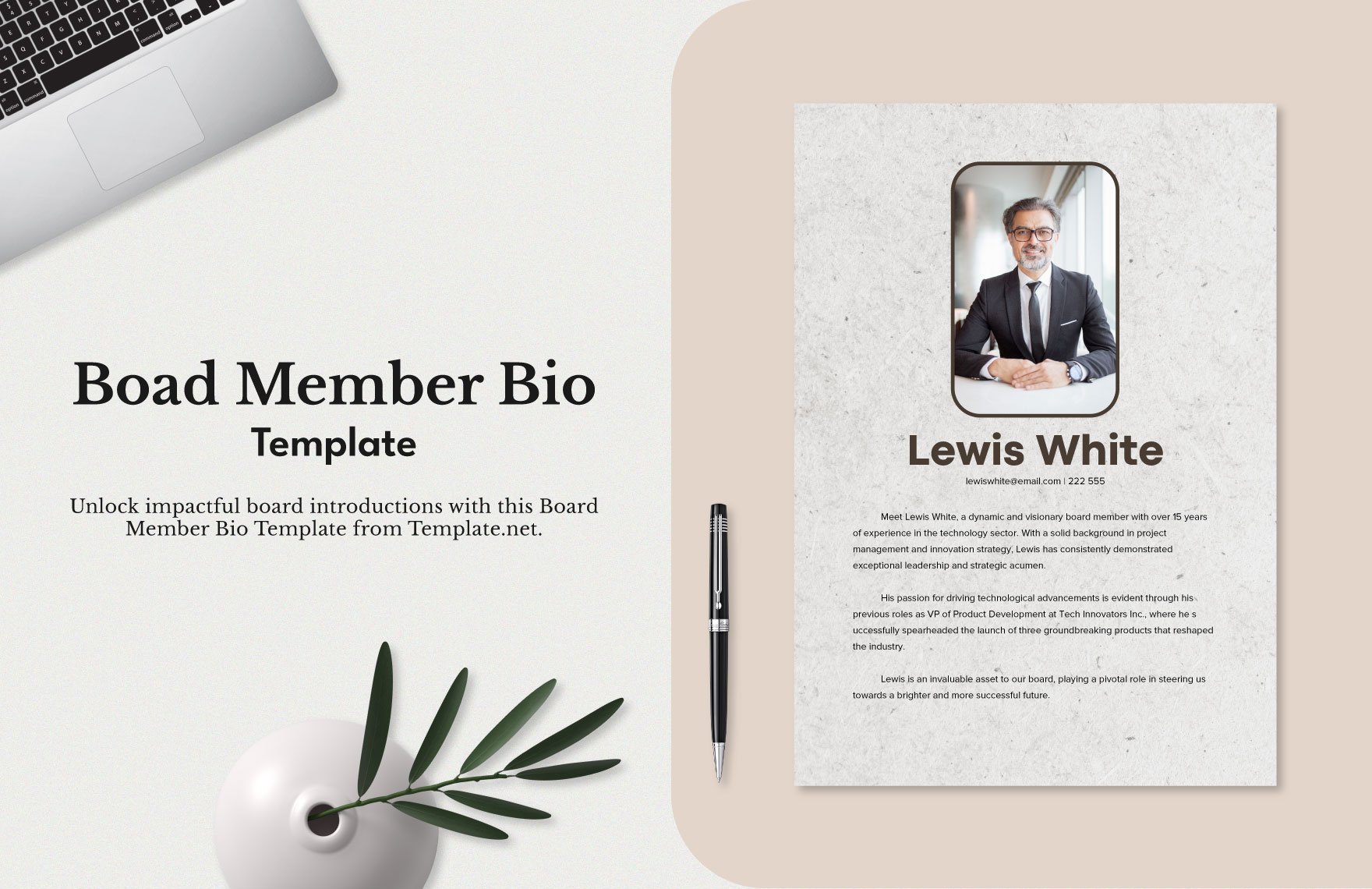 Board Member Bio Template Download in Word, Illustrator, PSD, PNG