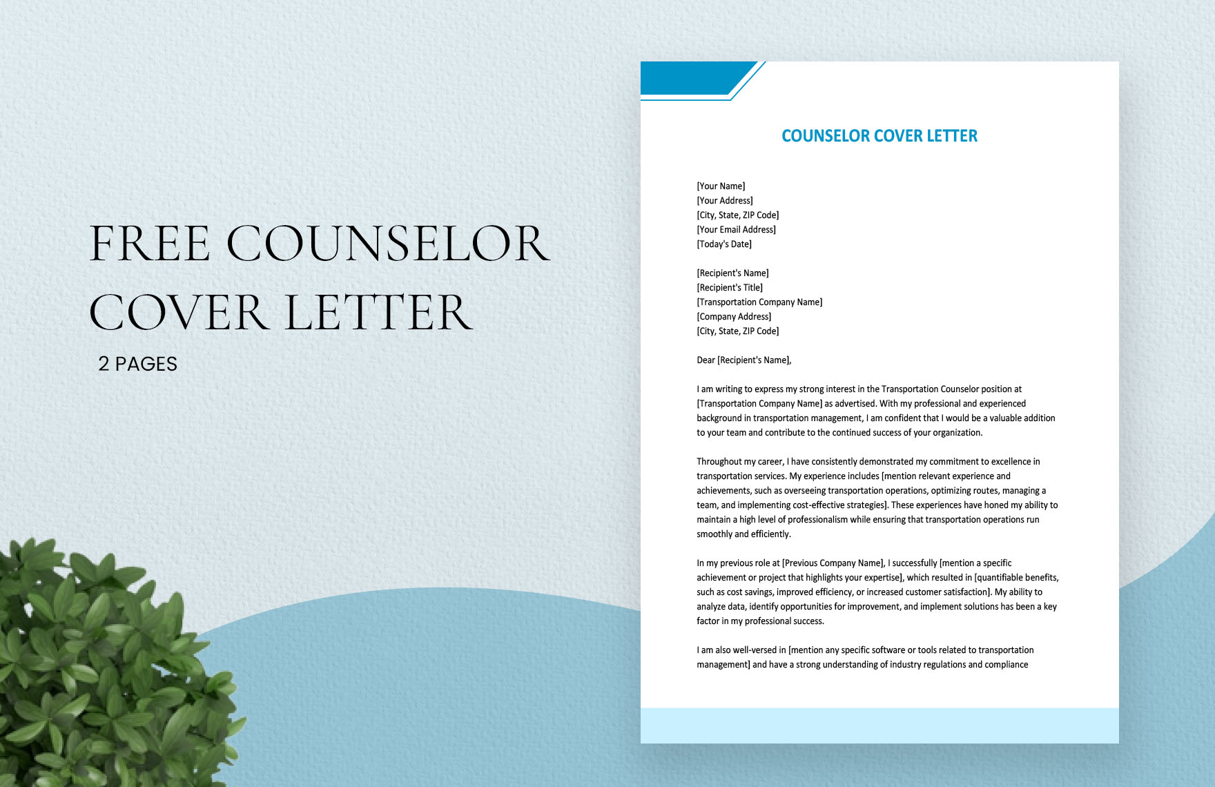 Free Counselor Cover Letter in Word, Google Docs