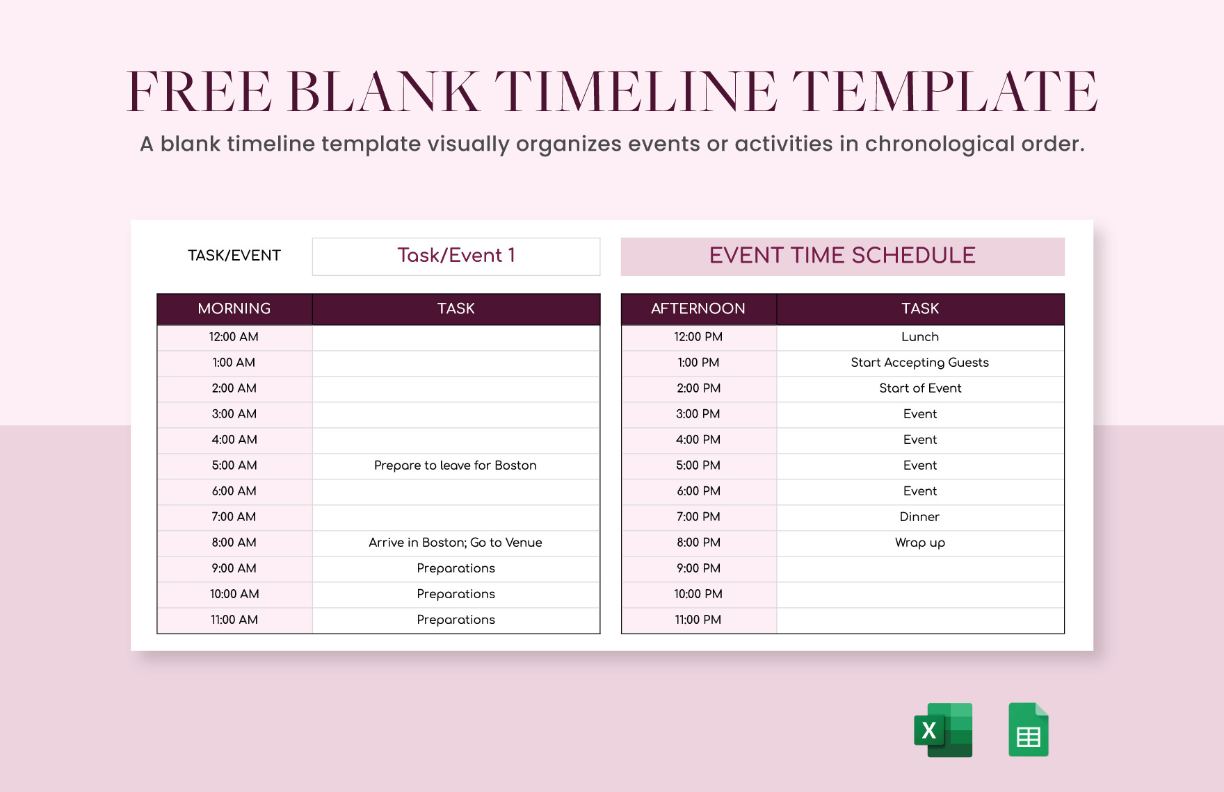 Free Blank Timeline Template