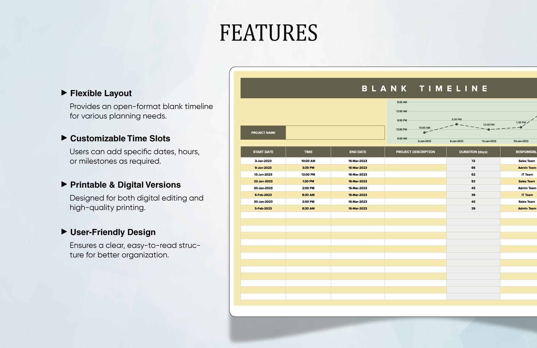 Blank Timeline Template