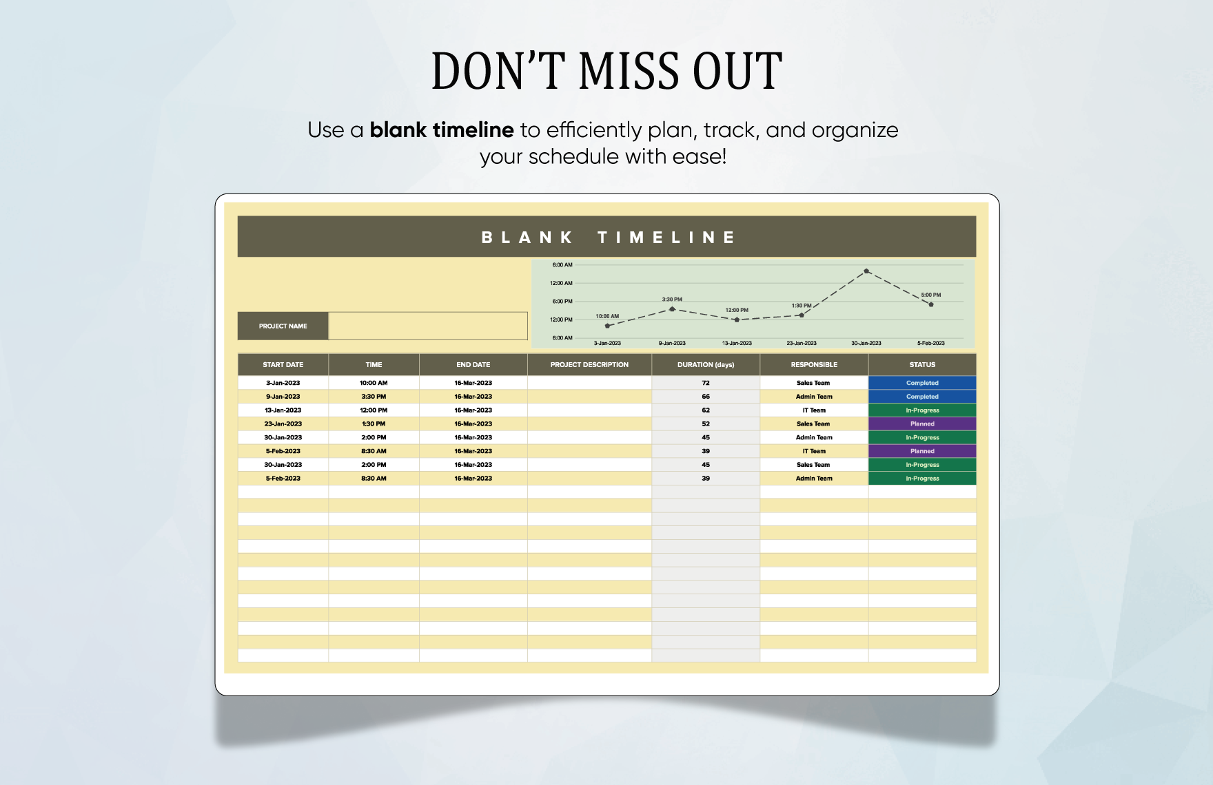 Blank Timeline Template
