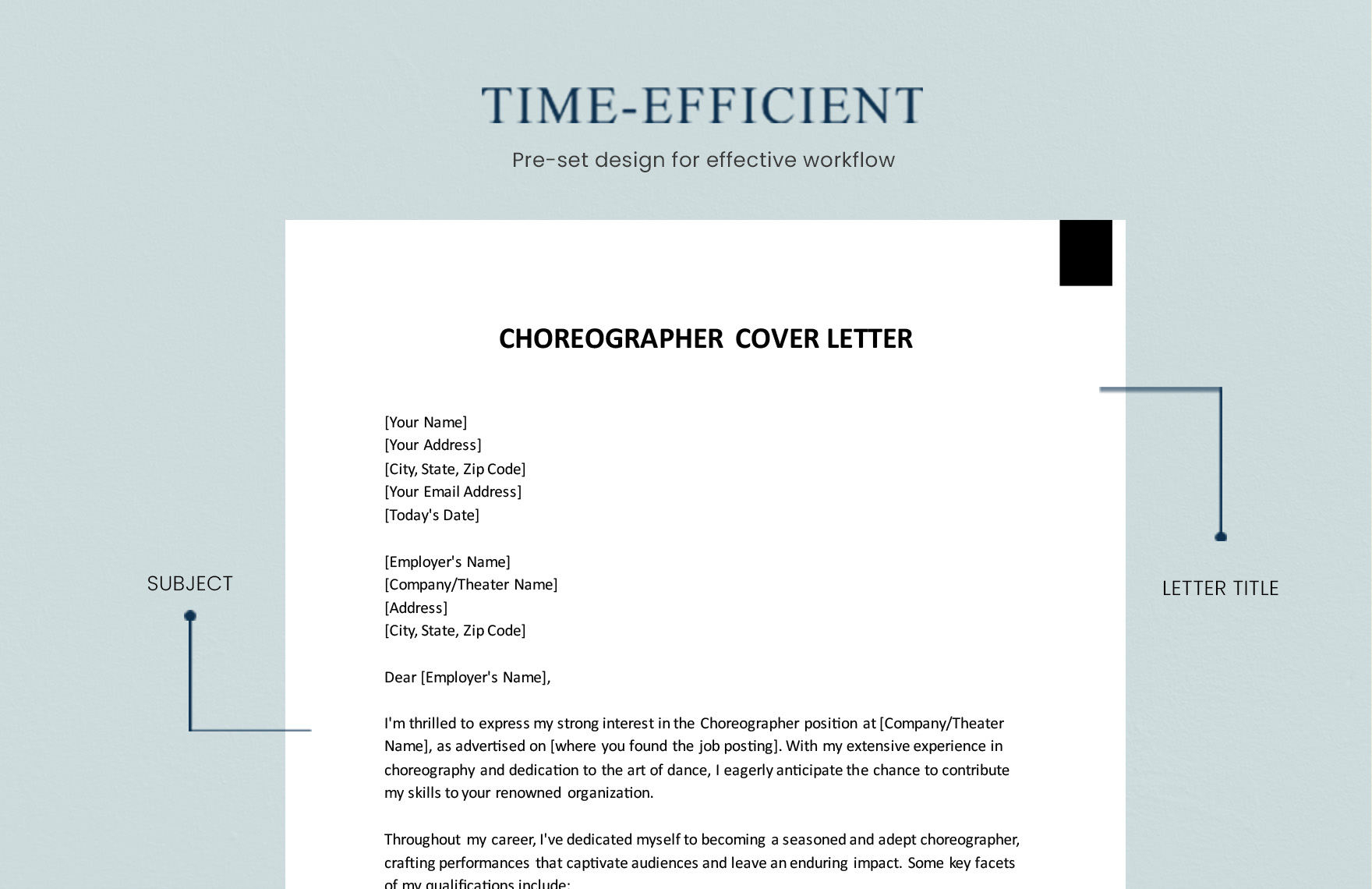 Choreographer Cover Letter