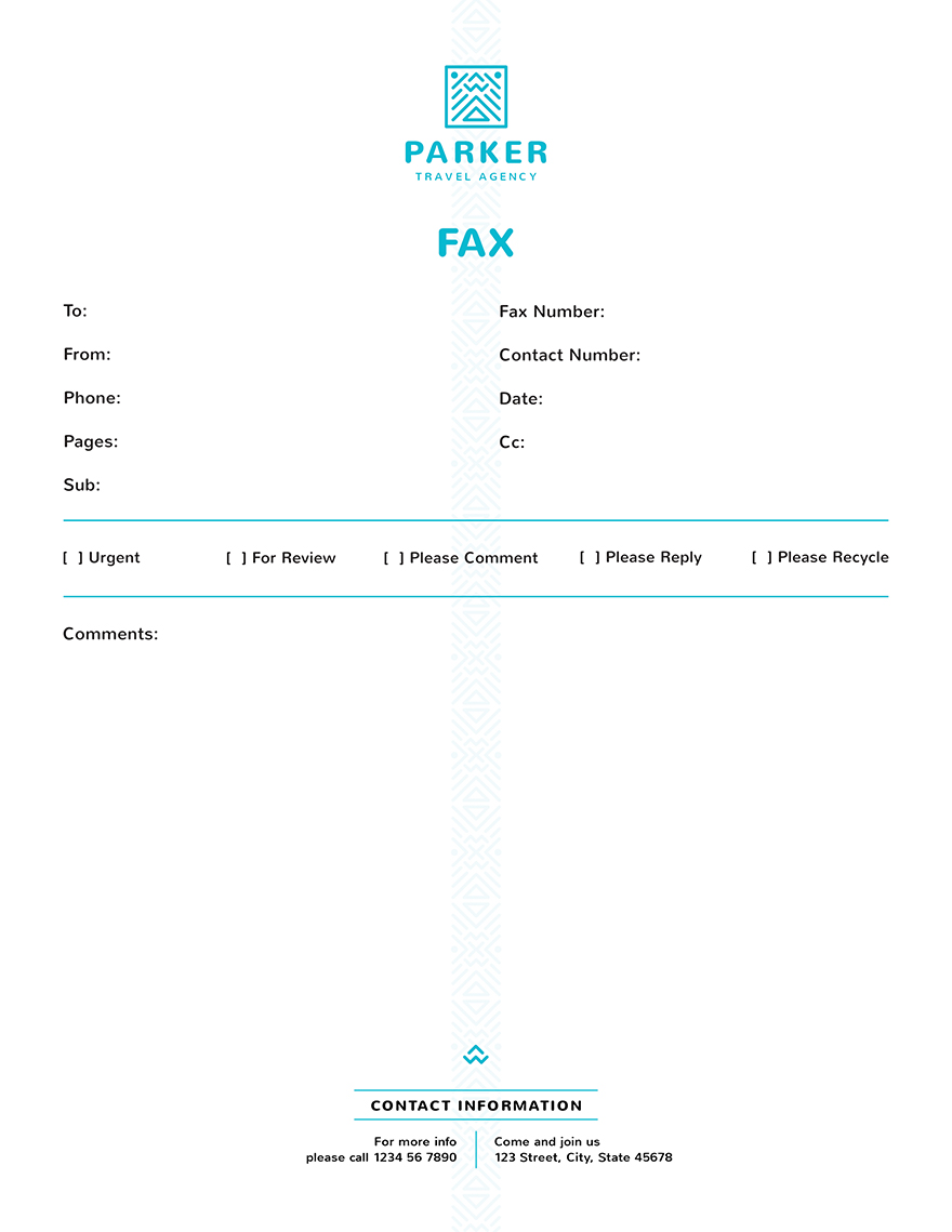 Travel Agency Fax Paper Template