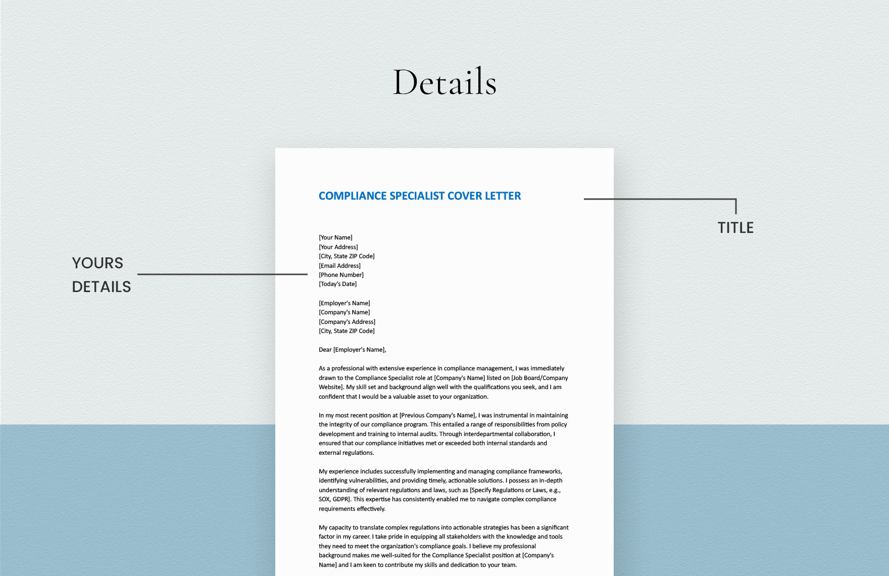 Compliance Specialist Cover Letter