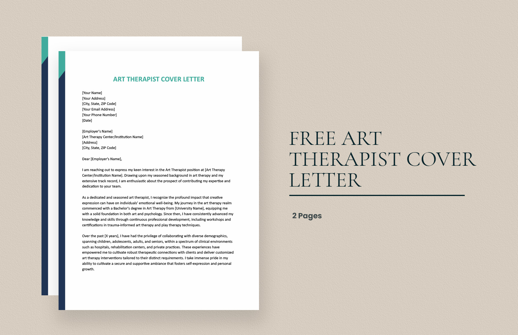 Free Art Therapist Cover Letter - Download in Word, Google Docs ...