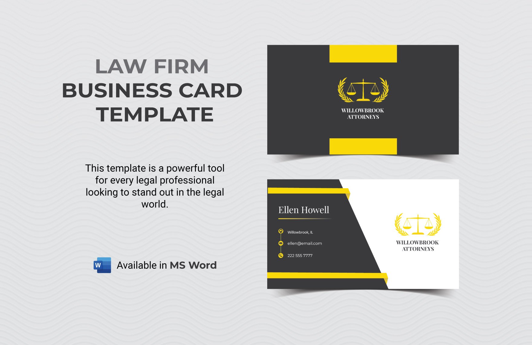 Law Firm Business Card Template in Word