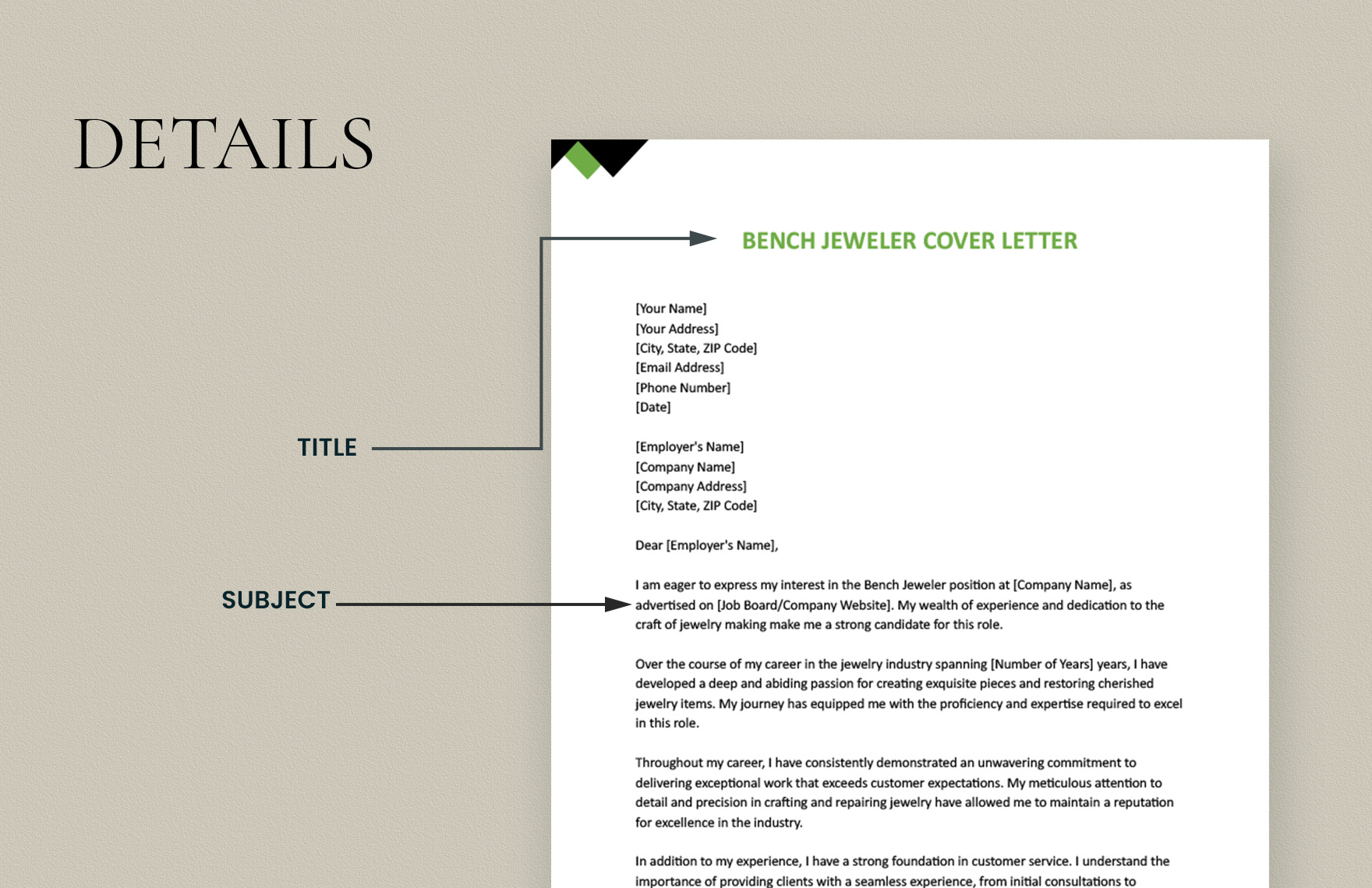 Bench Jeweler Cover Letter