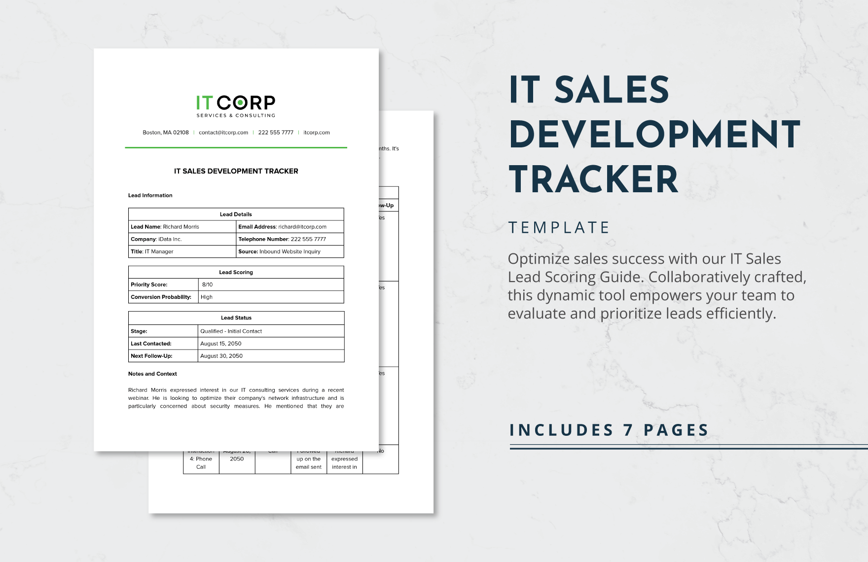 IT Sales Development Tracker Template