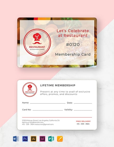 Membership Card Template Free Download Printable Templates