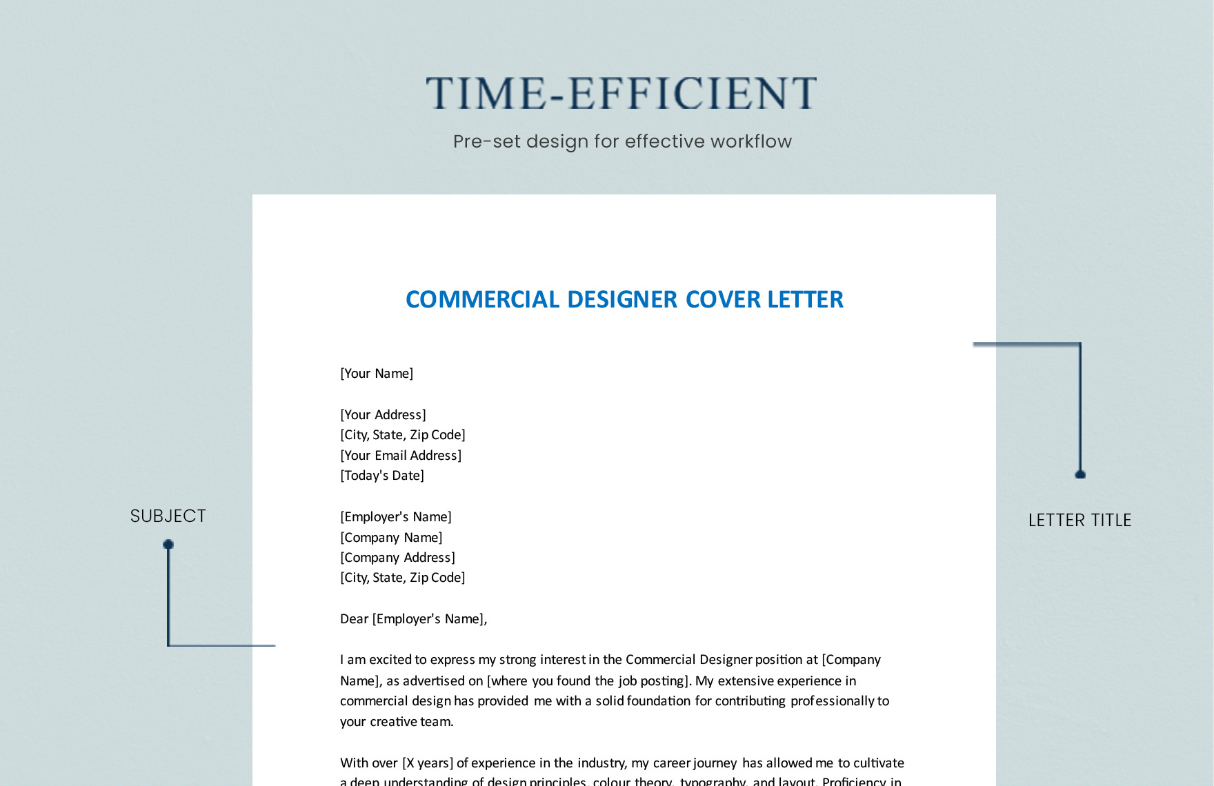 Commercial Designer Cover Letter