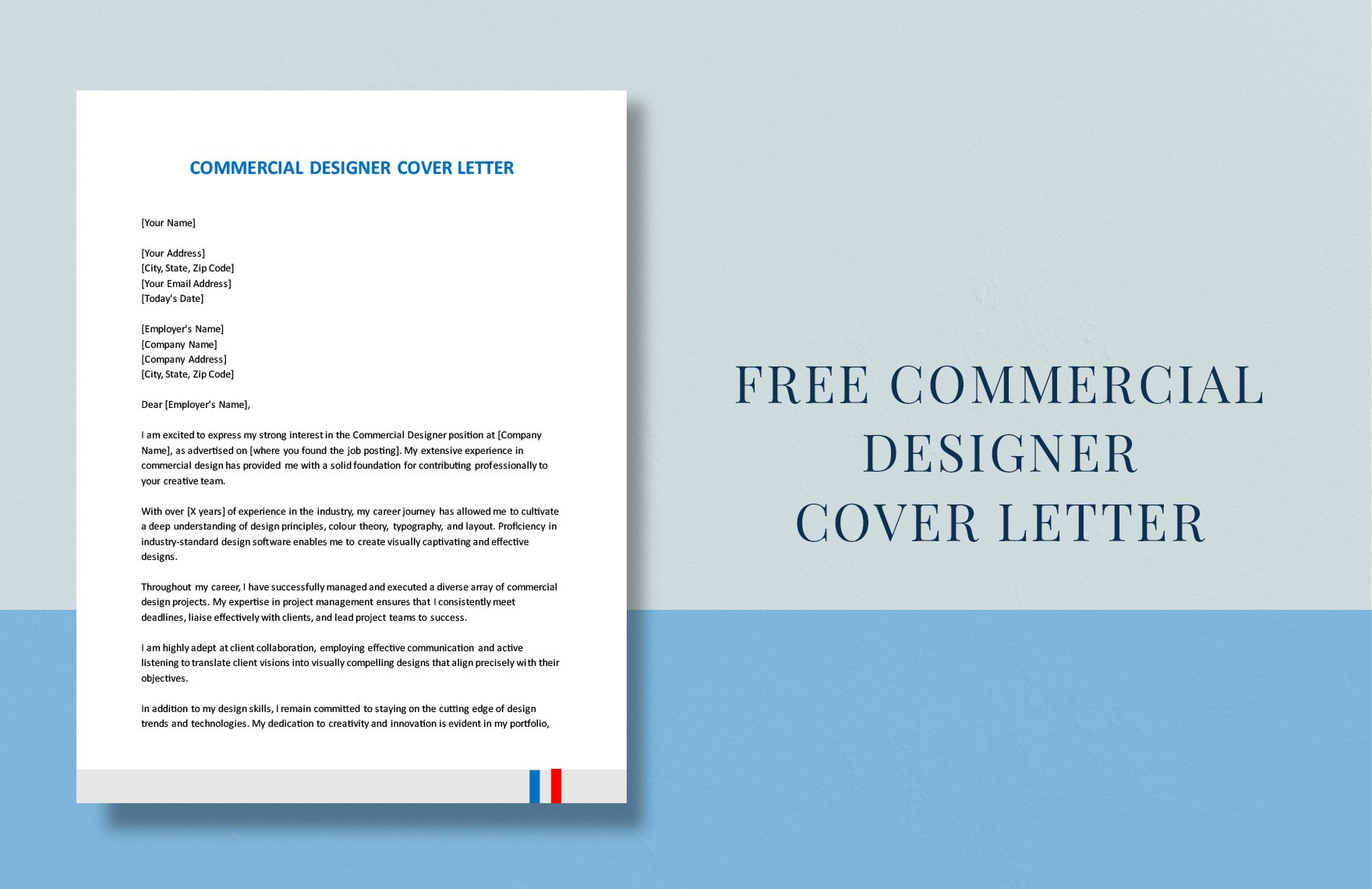 Commercial Designer Cover Letter in Word, Google Docs, PDF