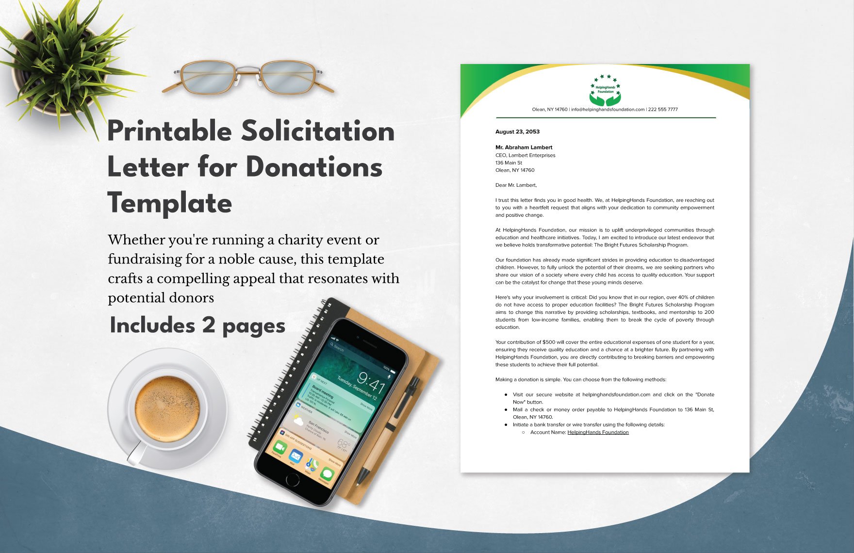 Printable Solicitation Letter for Donations Template