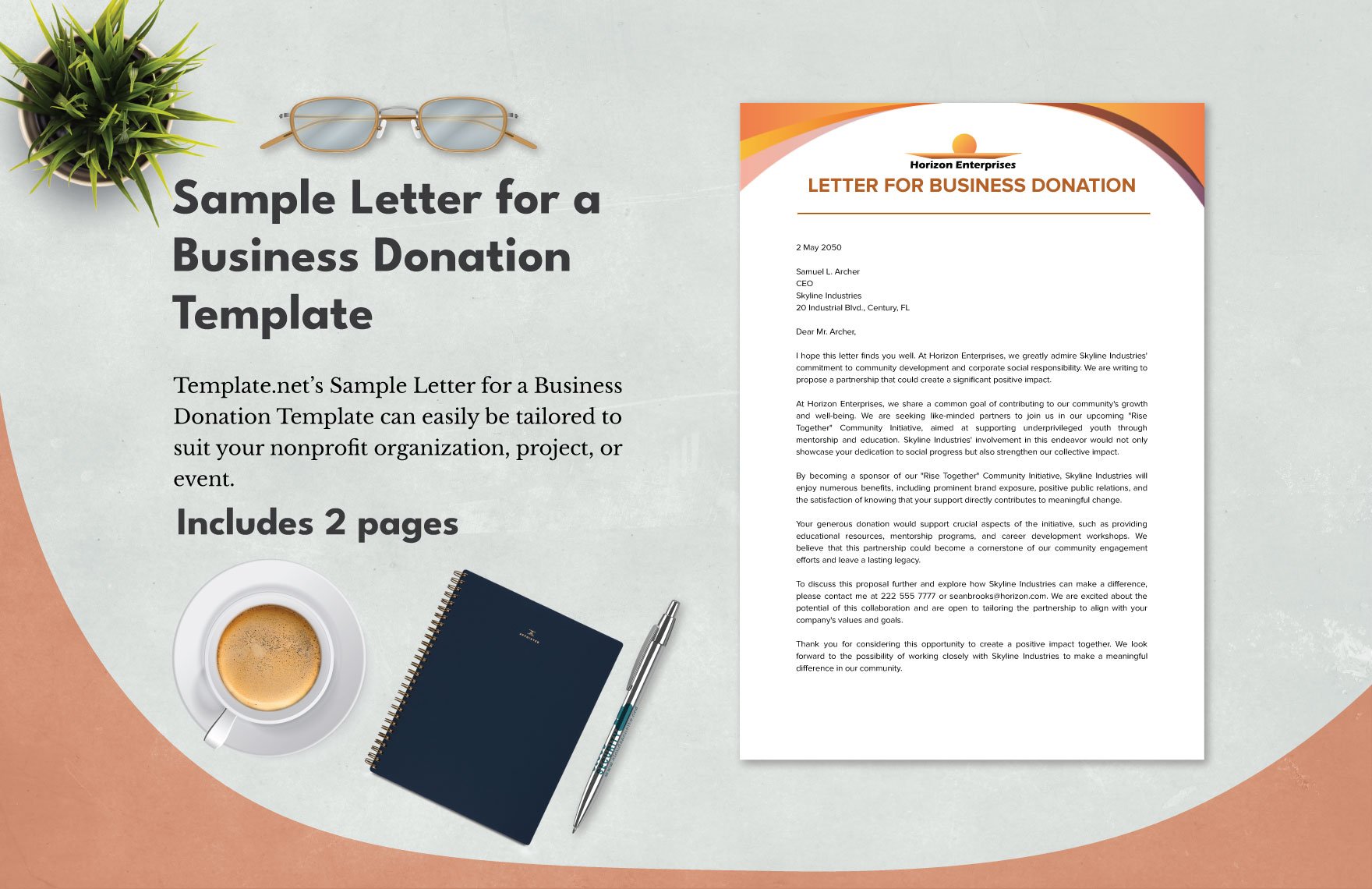Sample Letter for a Business Donation Template