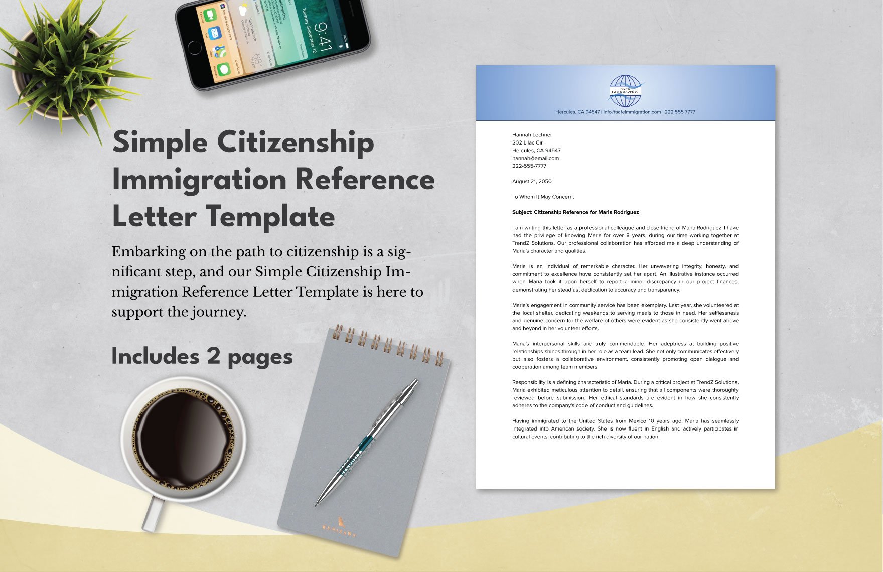 Simple Citizenship Immigration Reference Letter Template