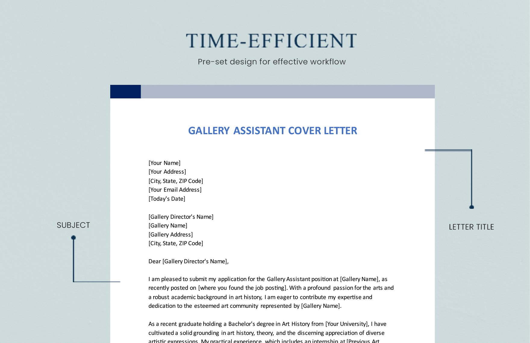 Gallery Assistant Cover Letter