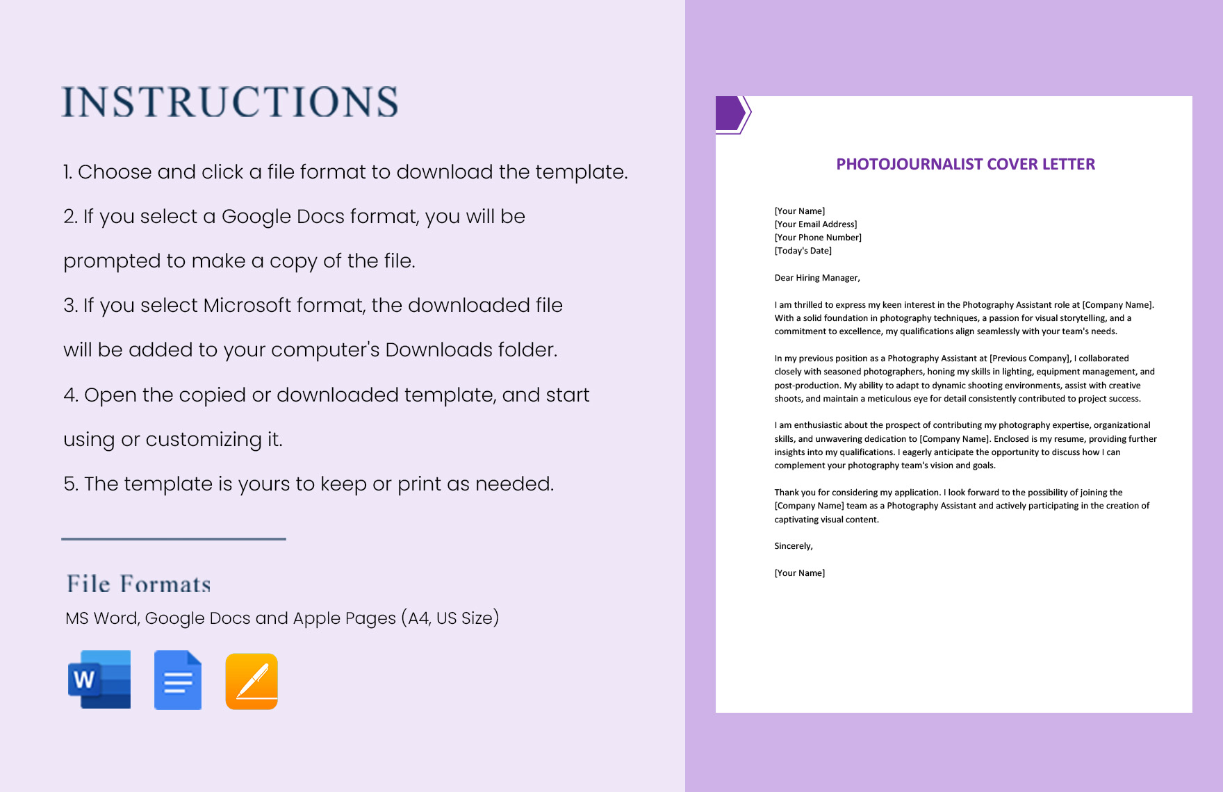 Photojournalist Cover Letter