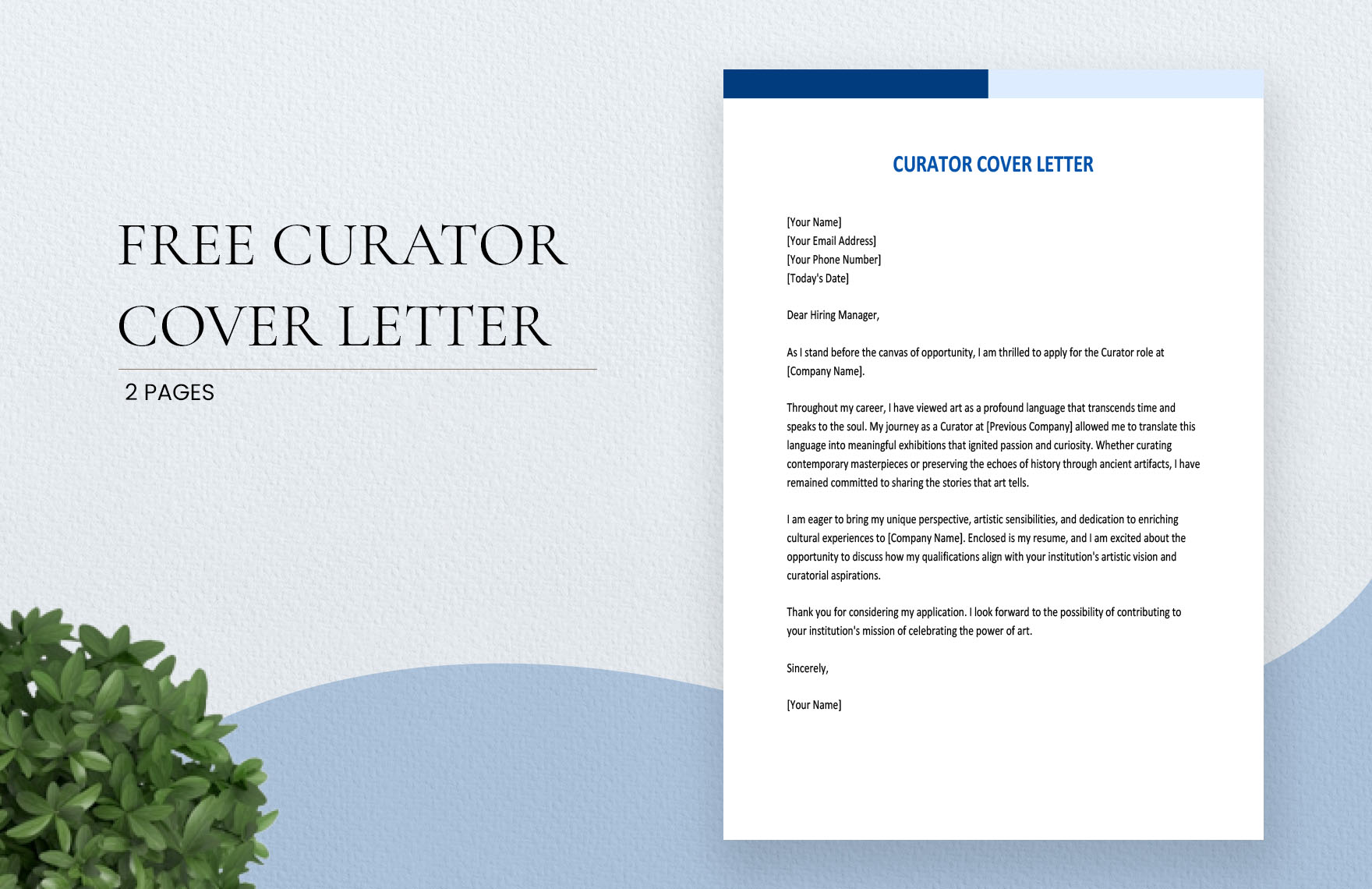 Curator Cover Letter